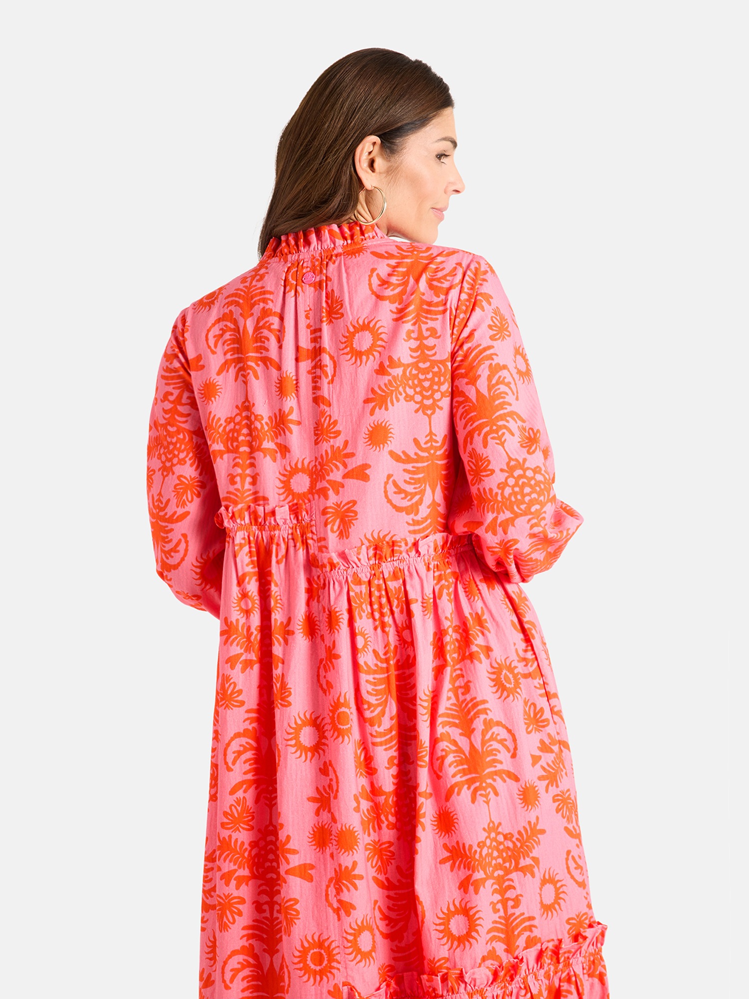 Lieblingsstück Druckkleid "EddaL" Eingrifftaschen mit Rüschen-Details, Lang günstig online kaufen