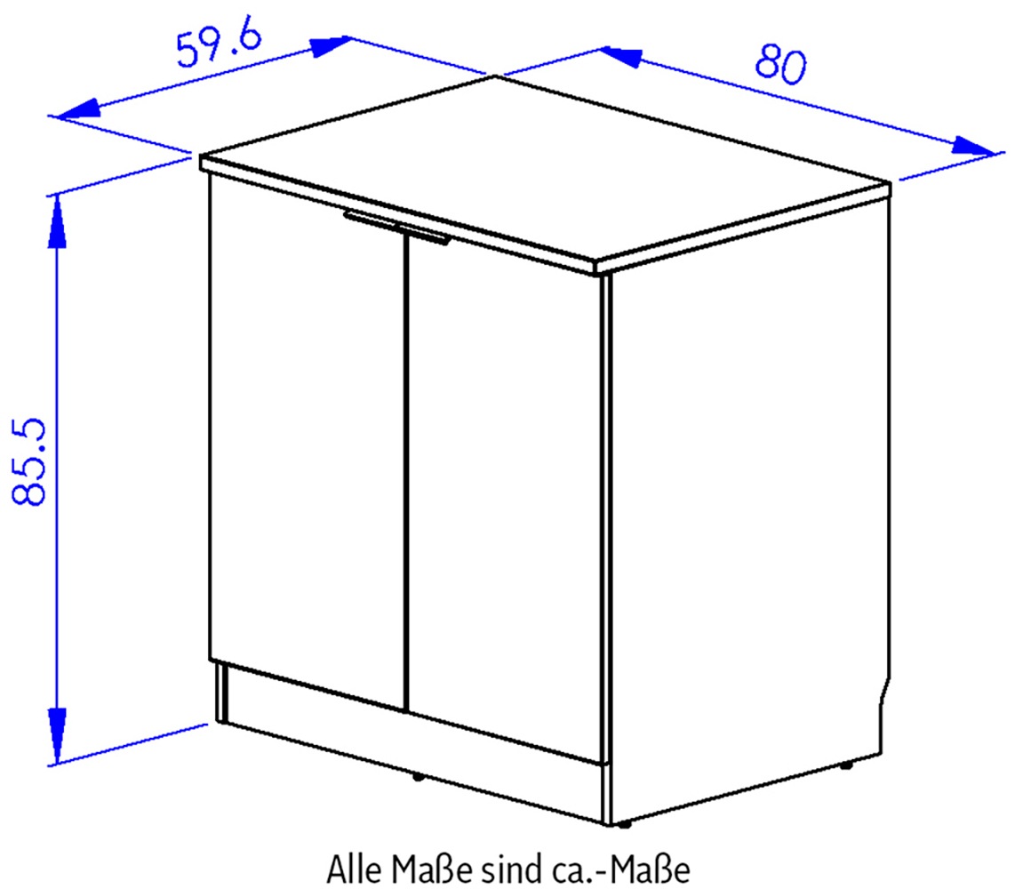 Gami Unterschrank »Unterschrank 2 Tûren B.80 cm«, Unterschrank 2 Tûren B.80 cm