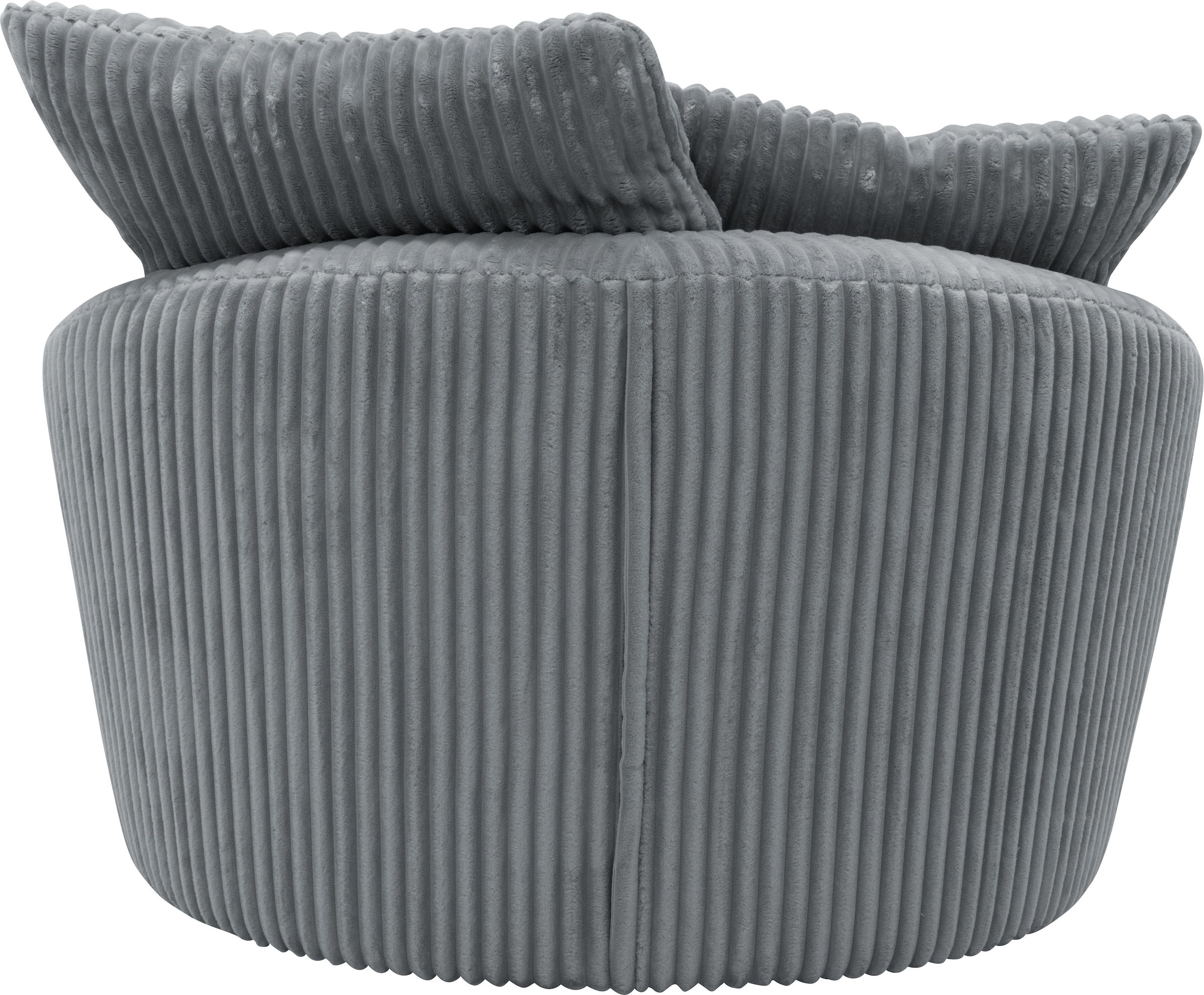 INOSIGN Drehsessel »AMECA, Relaxsessel mit Drehfunktion und Hocker, 122 x 126 x 76 cm,«, (Set, 2 St.), Love-Seat XXL und Lesesessel in Megacord