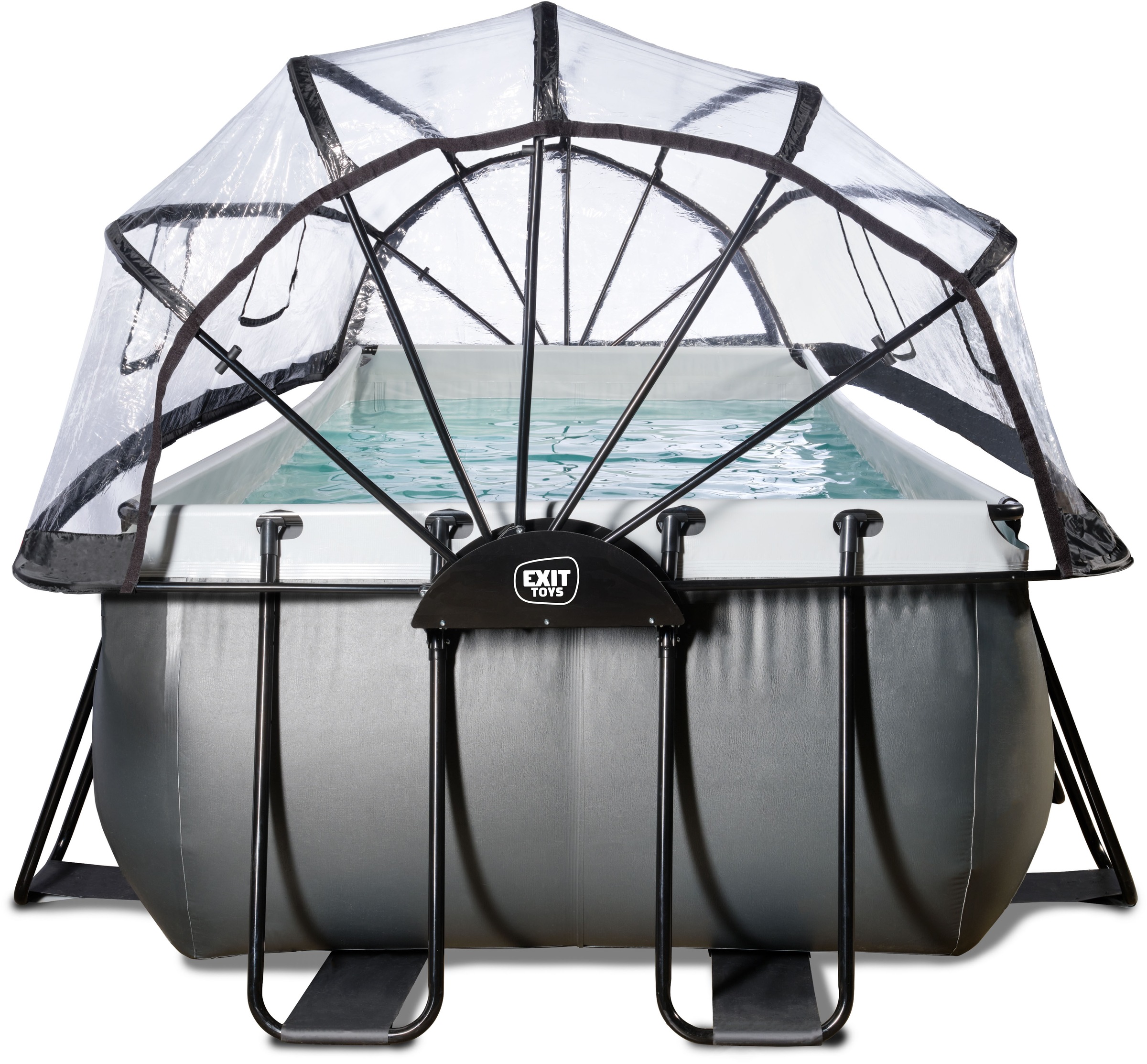 EXIT Framepool »»Black Leather Pool««, (Set), mit Sandfilterpumpe und Abdeckung und Zubehörset - schwarz