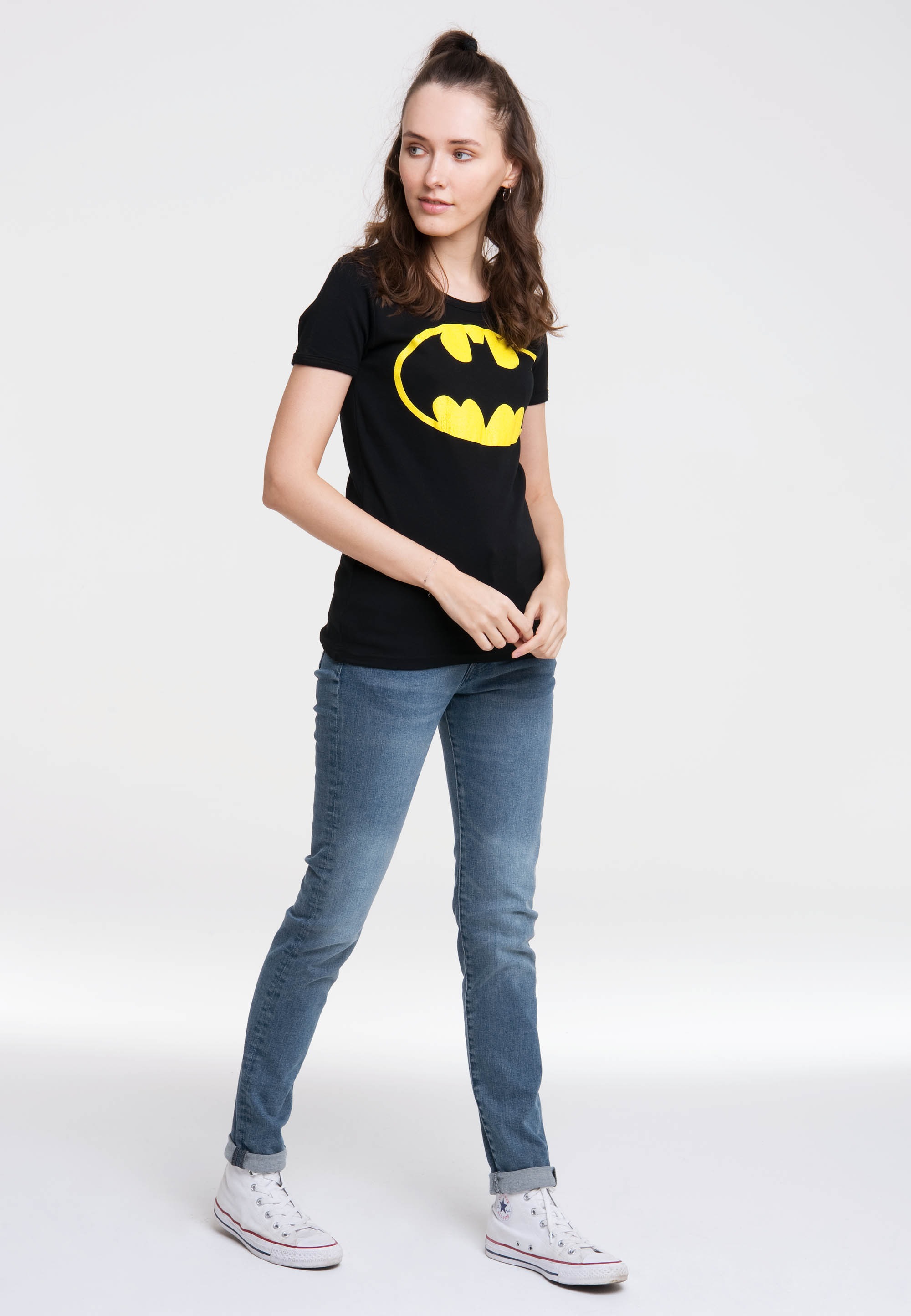 LOGOSHIRT T-Shirt »Batman-Logo«, mit lizenziertem Originaldesign