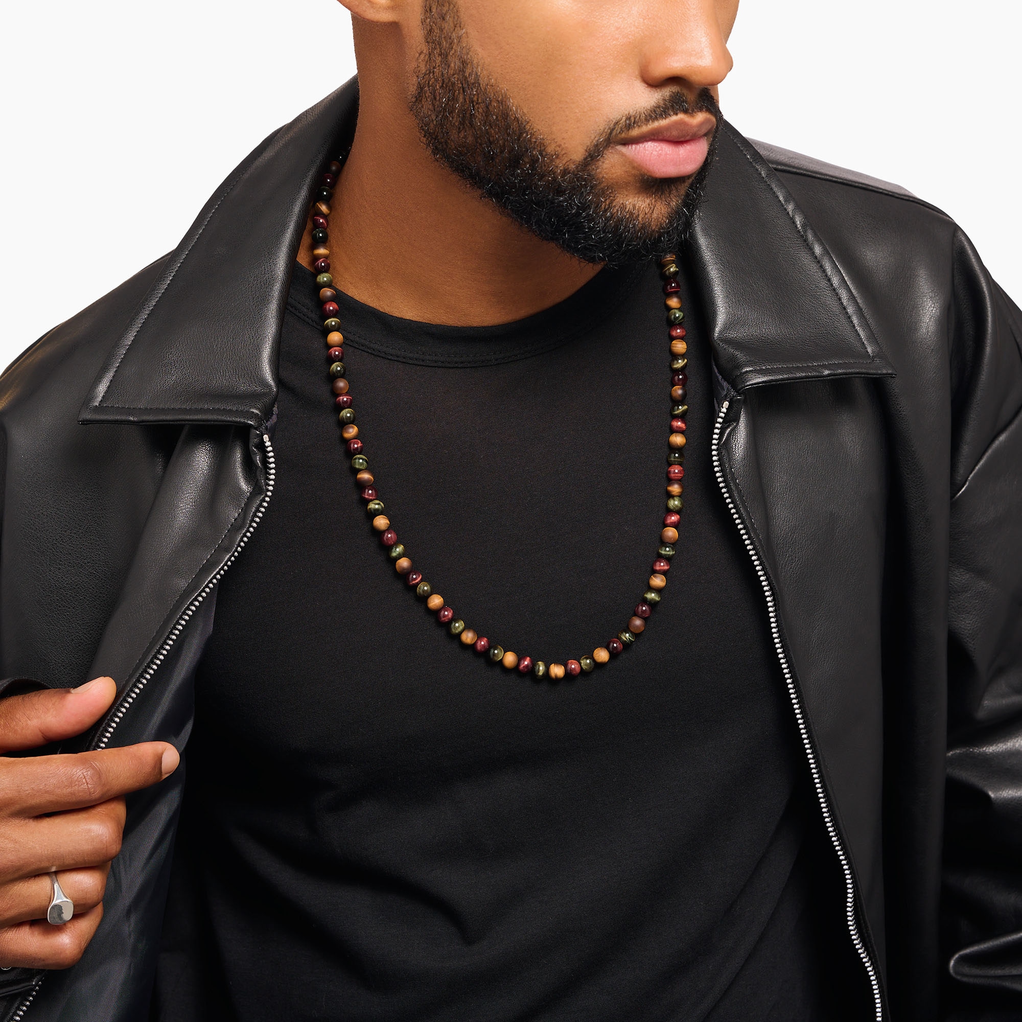THOMAS SABO Kette ohne Anhänger »Talisman-Kette/Beadskette, KE2304-826-7-L70«, mit Tigerauge