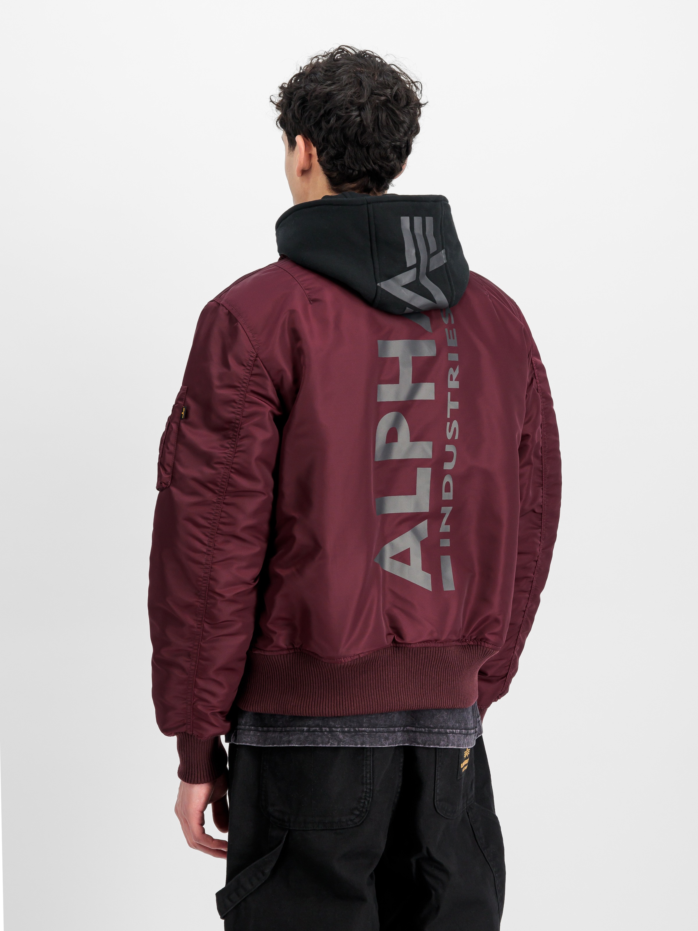 Alpha Industries Bomberjacke "MA-1 ZH Back Print" mit Kapuze Kunstfaser, sl günstig online kaufen