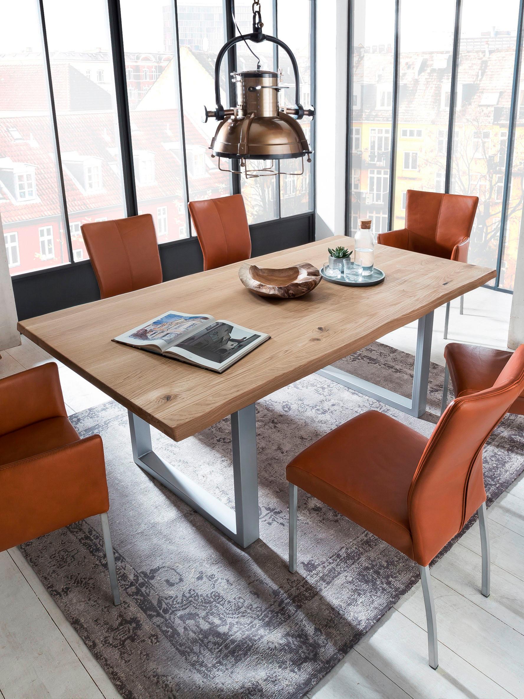 Thumbnail - SIT Esstisch "Tops&Tables" mit Tischplatte aus Wildeiche, mit Baumkante wie gewachsen, Vintage