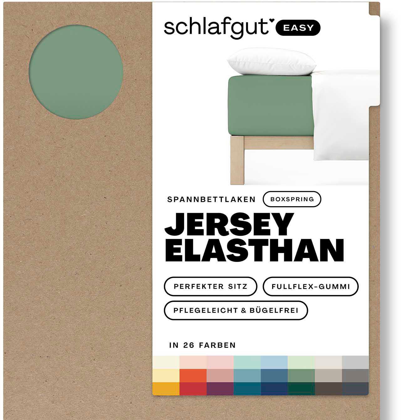 Schlafgut Spannbettlaken »EASY Jersey Elasthan Boxspring«, MADE IN GREEN by OEKO-TEX®