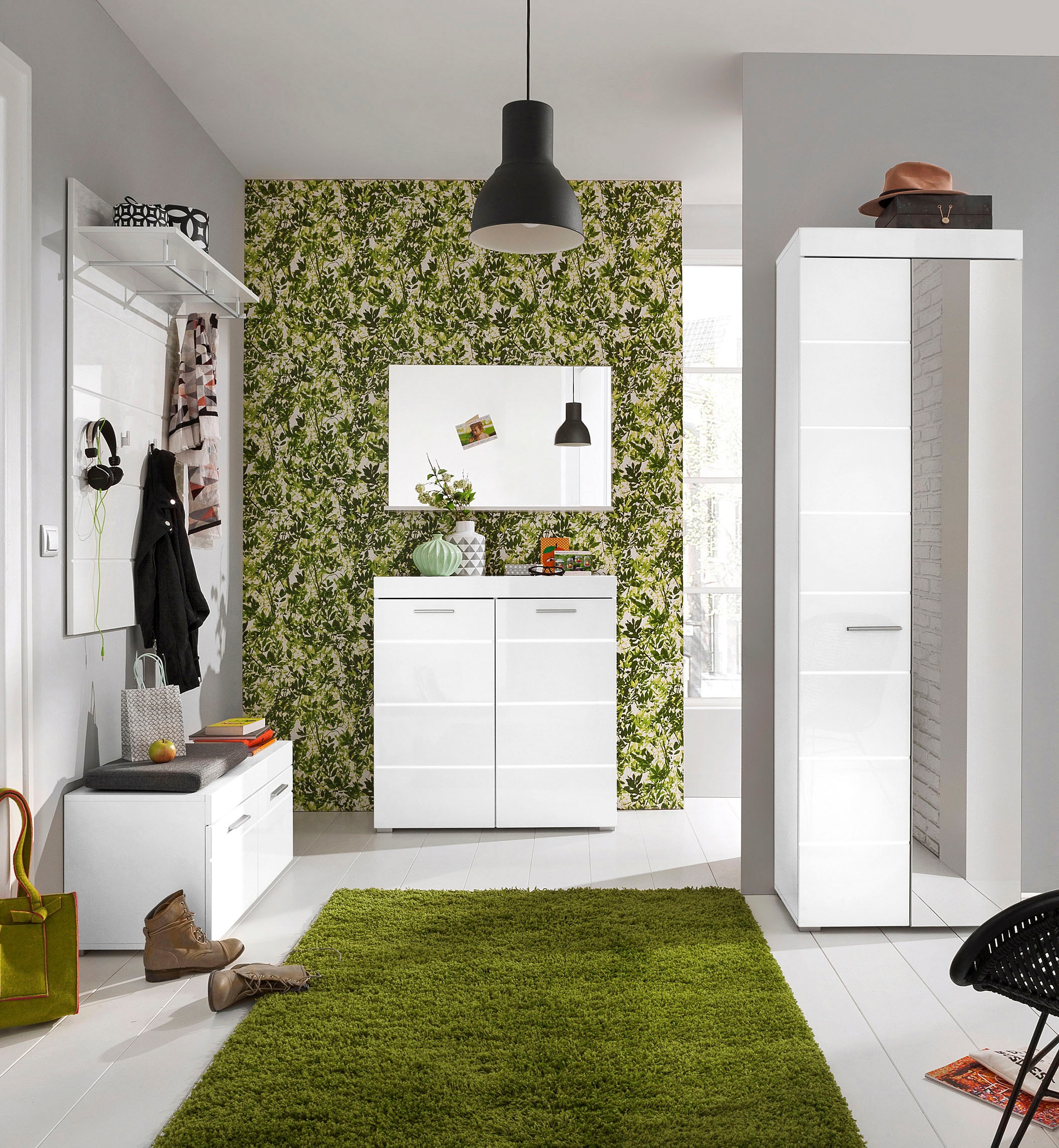 Home affaire Garderobenschrank »Avena« Flurschrank mit Spiegeltür -  (B/T/H) 80/12/72 cm
