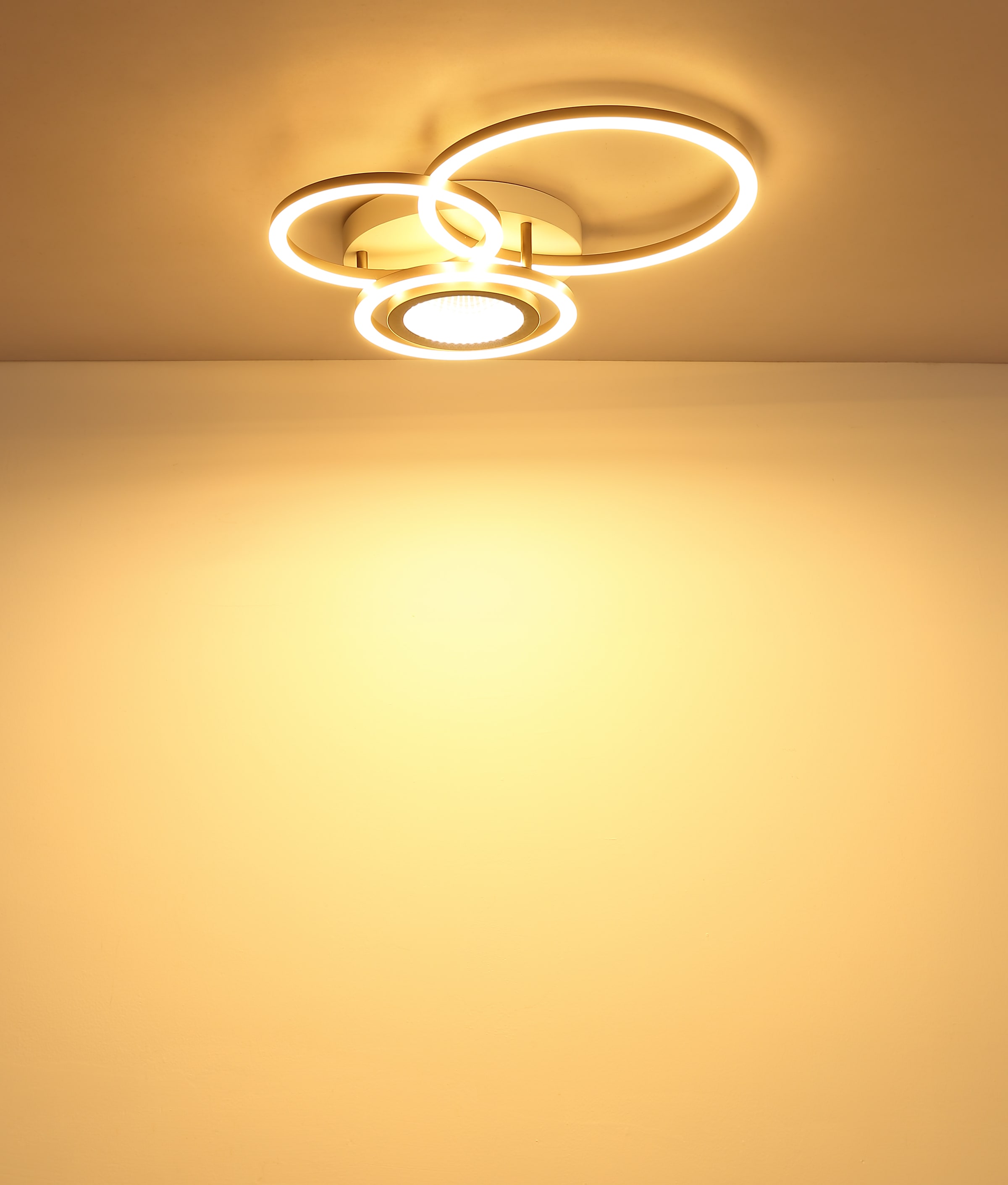 GLOBO LIGHTING Deckenleuchte »RANDELL« LED-Modul 1 Stk. Warmweiß Deckenleuchte Weiß/Kaffee, Opal, 3D-Effekt, LED 40W