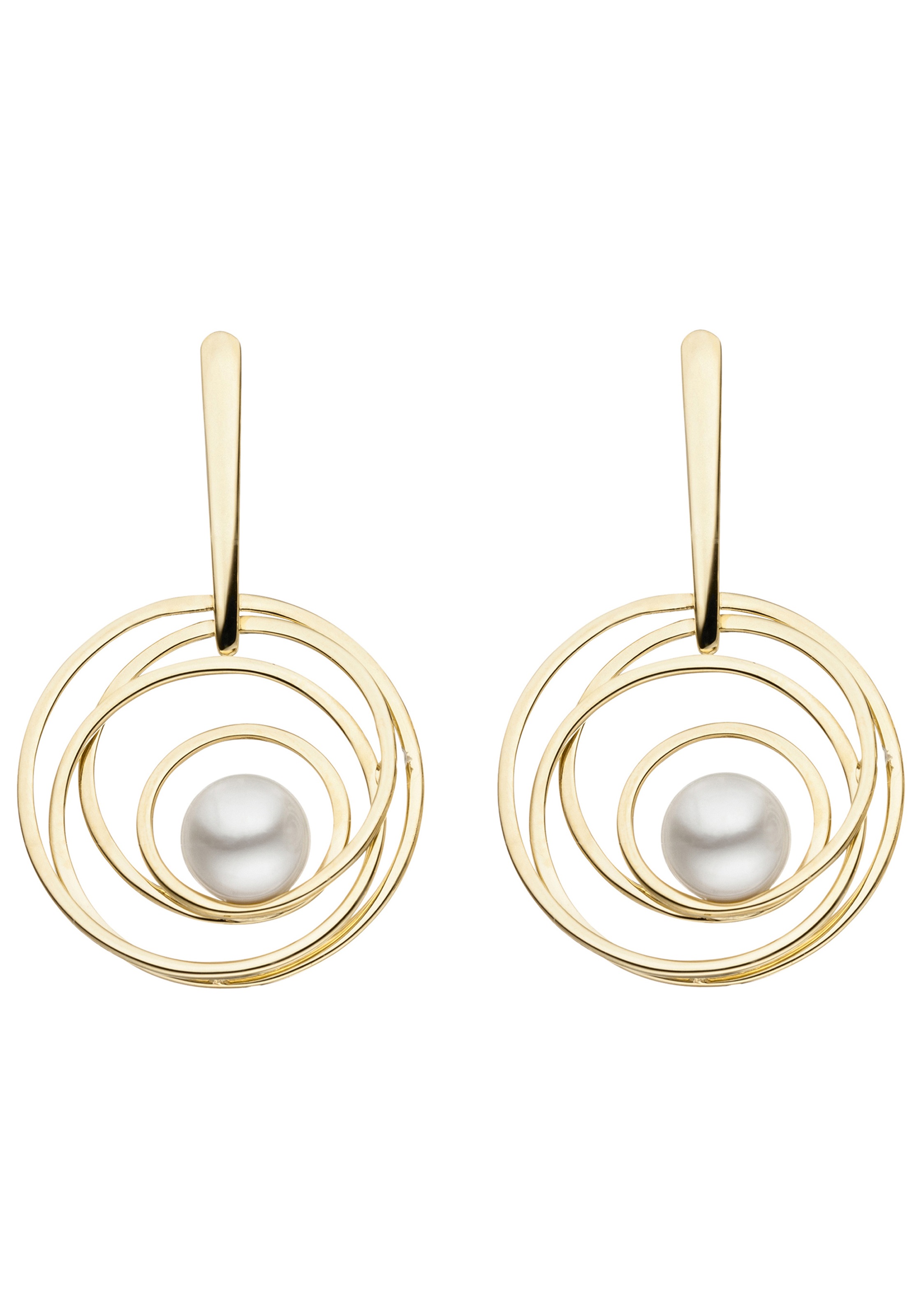 JOBO Perlenohrringe »Ohrringe Goldohrringe 38 mm lang« 585 Gold mit Perlen