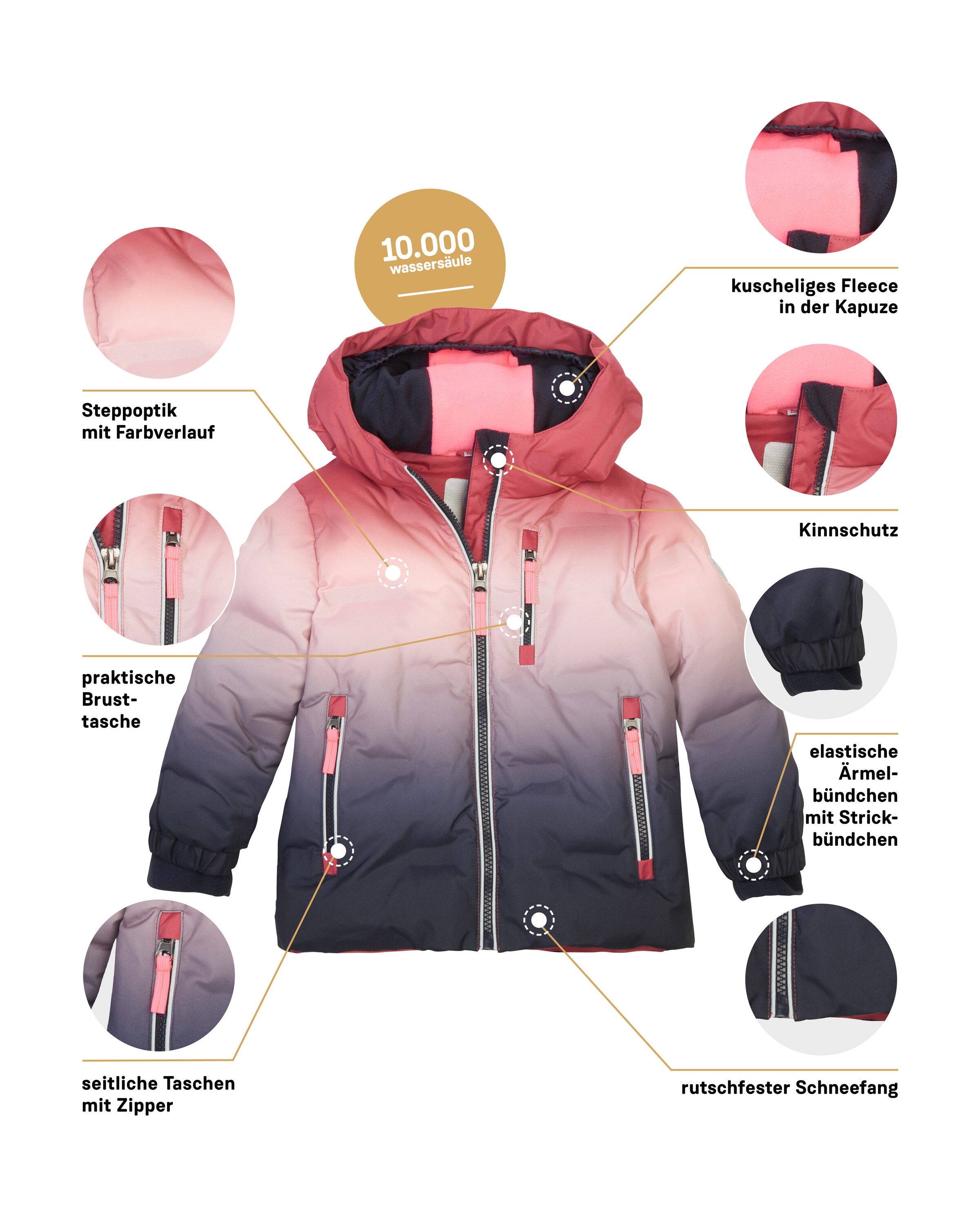 first instinct by killtec Steppjacke »FISW 39 MNS QLTD JCKT«, Winddichte, wasserabweisende Kinderjacke mit Fleece und Schneefang