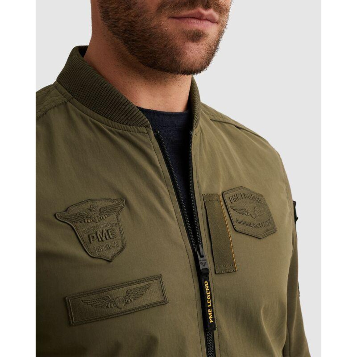 Thumbnail - PME LEGEND Bomberjacke Ärmel aus Sweatware, Vorder- und Rückenteil aus Webware