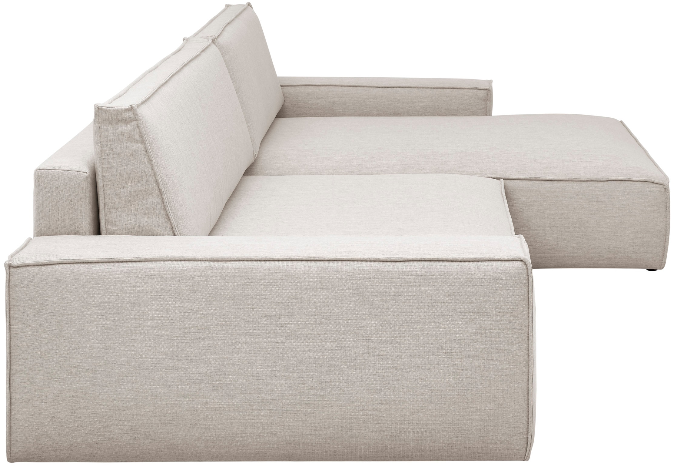 Home affaire Ecksofa »NEU: SHERWOODL XXL 284, Big-Sofa L-Form, tiefe Sitzfläche 95 cm, Cord,«, Leinenoptik, Recamiere rechts/links, auch als Schlafsofa stellbar
