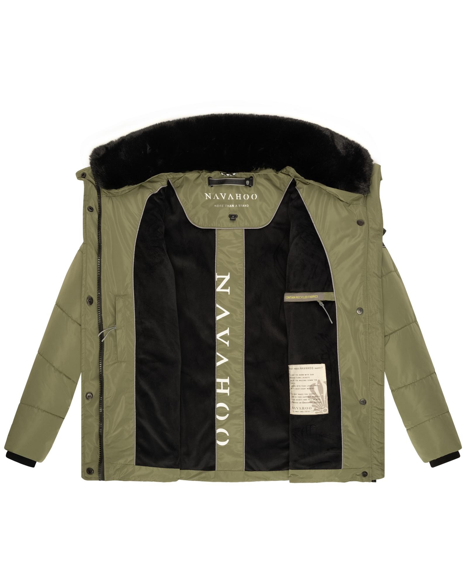 Navahoo Winterjacke »Frostii XIV«, ohne Kapuze, modische Damen Winter Steppjacke mit Kunstfellkragen