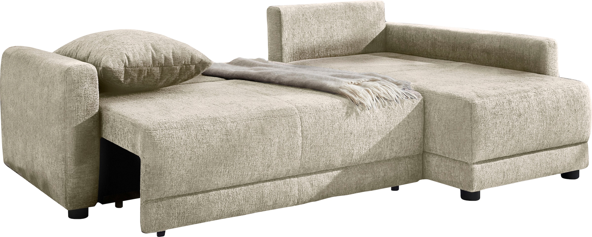 Jockenhöfer Gruppe Ecksofa »Venezia, inklusive Bettfunktion und Bettkasten« Ottomane links oder rechts montierbar, inkl. Rücken- und Zierkissen