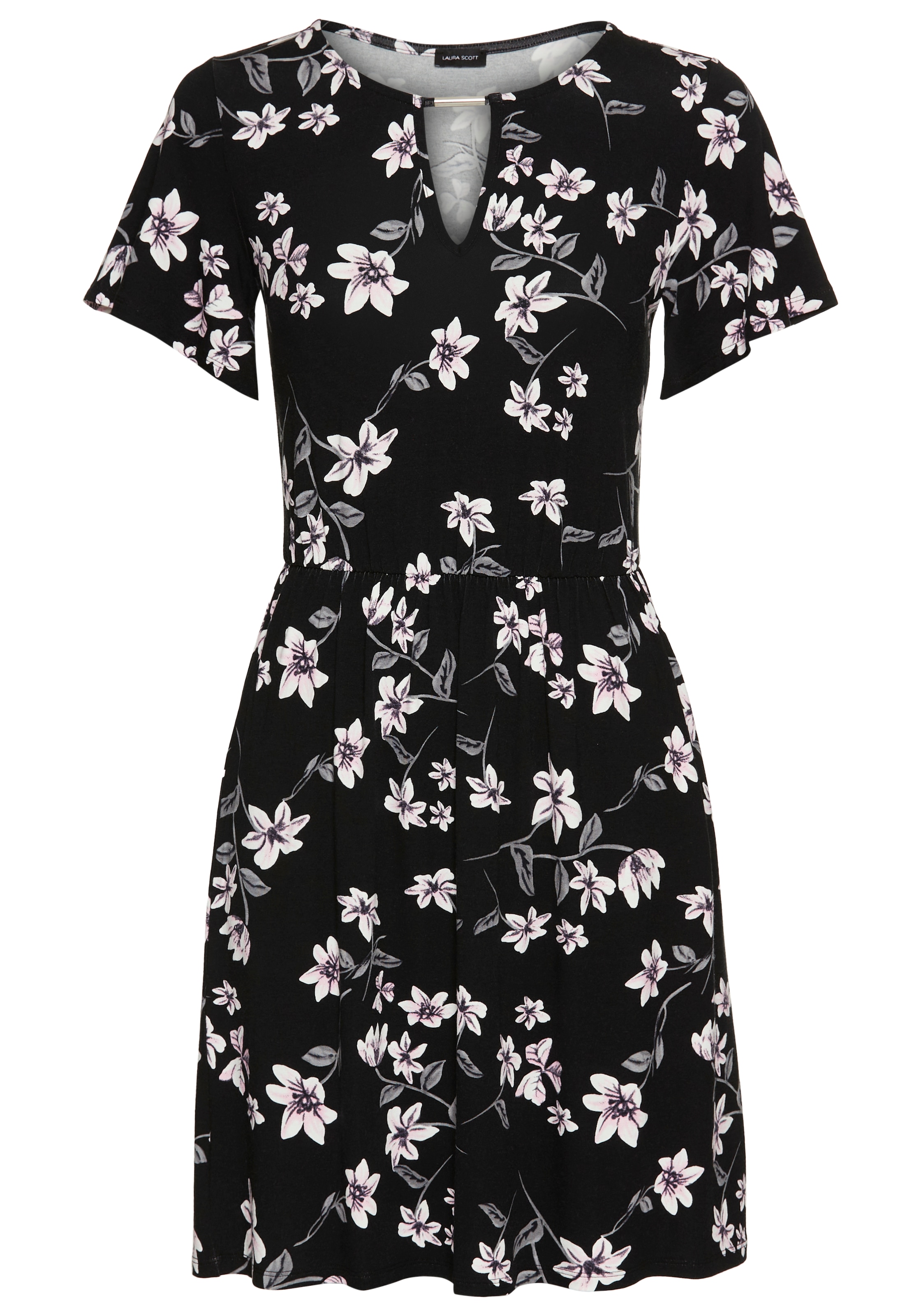 Laura Scott Sommerkleid, mit V-Auschnitt, Flügelärmeln & elastischem Bund- NEUE KOLLEKTION