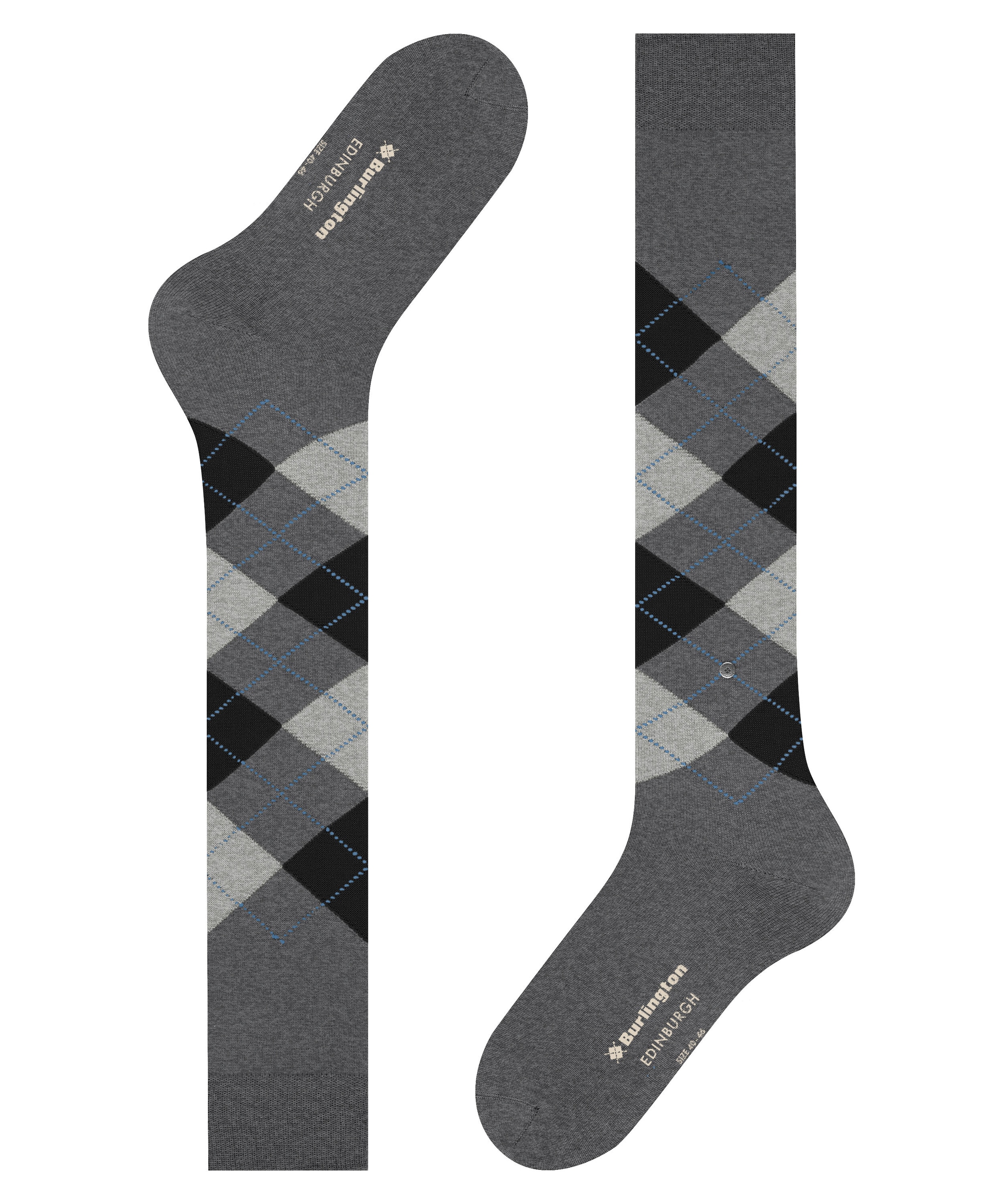 Burlington Kniestrümpfe »Edinburgh« Einheitsgröße 40-46, wärmende Wollmischung, Argyle-Muster