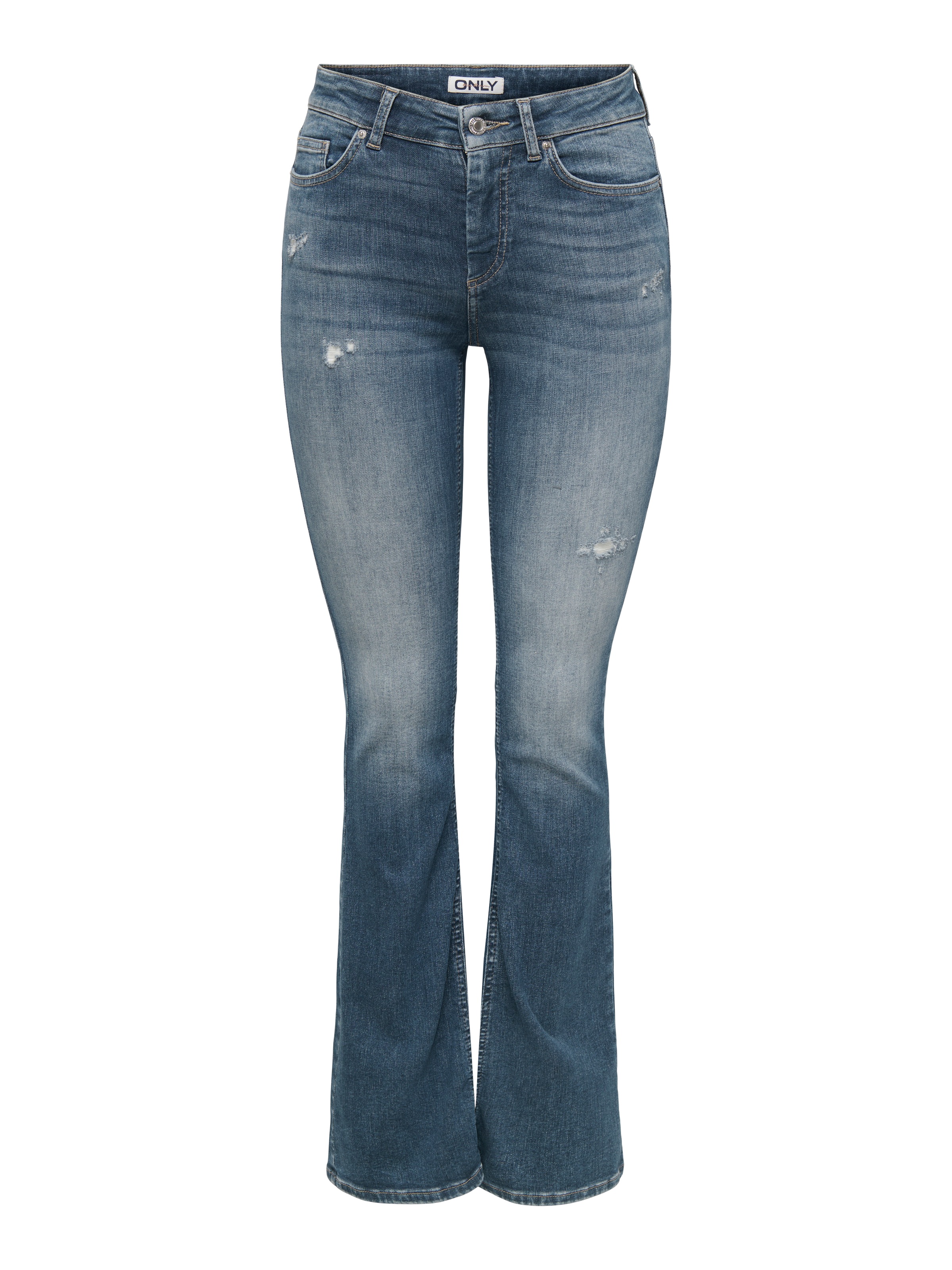 ONLY Bootcut-Jeans »ONLBLUSH MID WAIST FLARED DNM REA1099« mit dezentem Used-Look