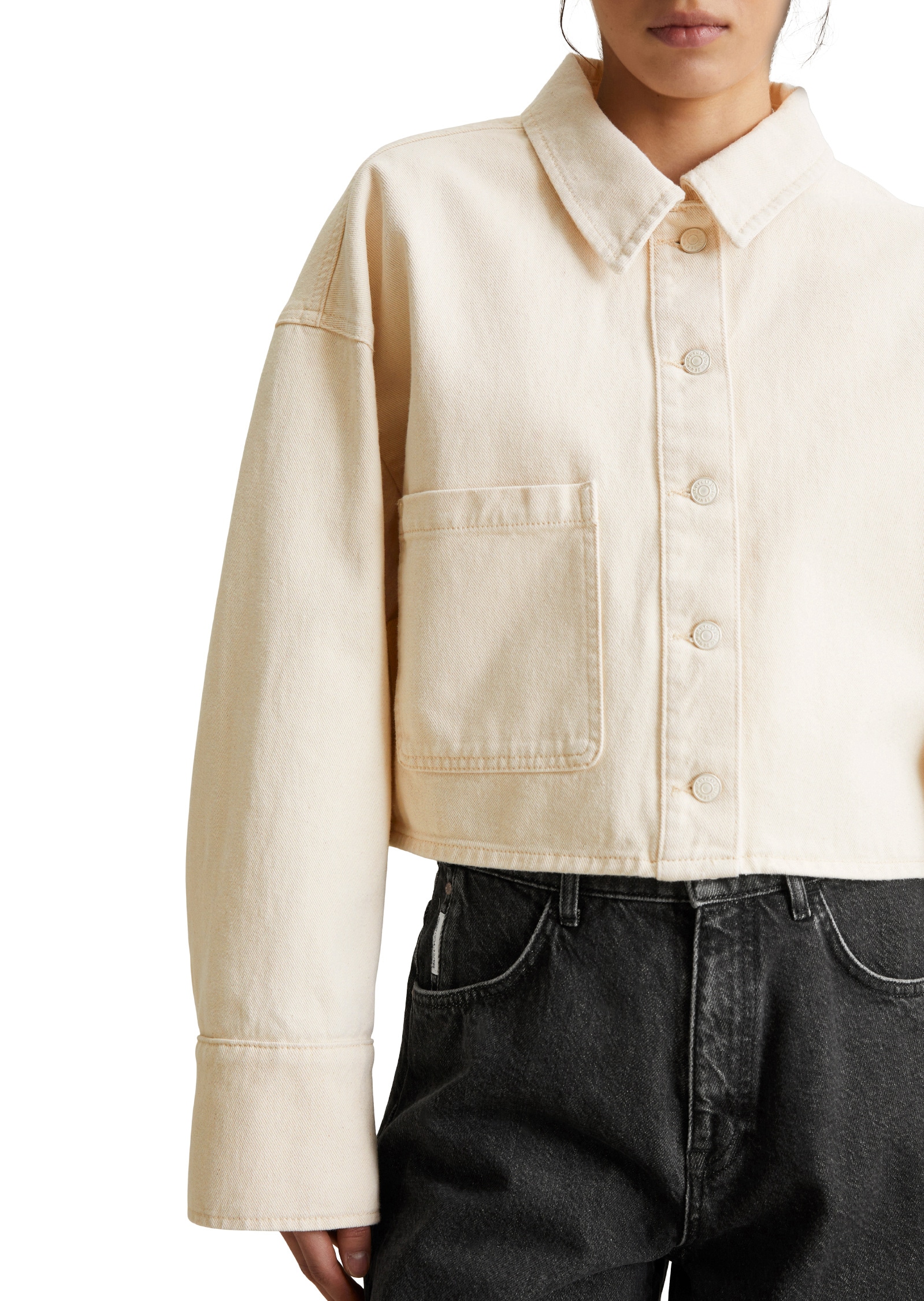 Marc O'Polo DENIM Jeansjacke »aus Rigid Denim ohne Elasthan«, ohne Kapuze