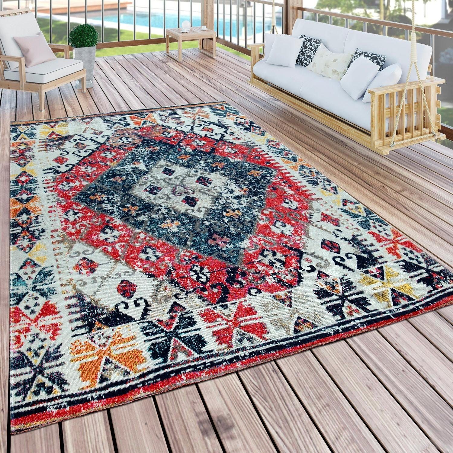 Paco Home Teppich »Artigo geeignet Kurzflor, In- Outdoor Vintage rechteckig, 403«, | BAUR Design, und Orient-Optik