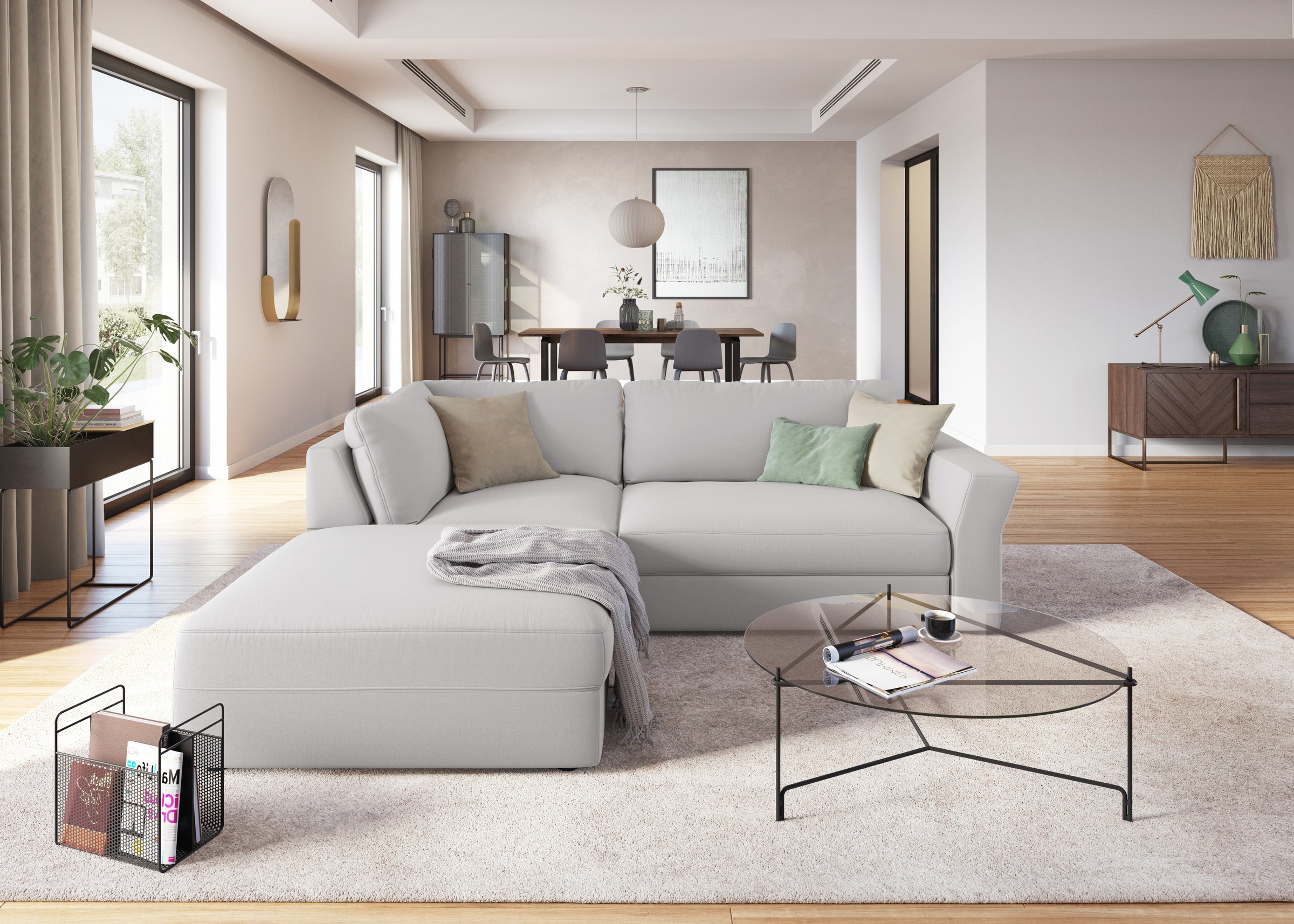 sit&more Ecksofa »Cadabra L-Form«, Breite 243 cm, inklusive Sitztiefenverstellung