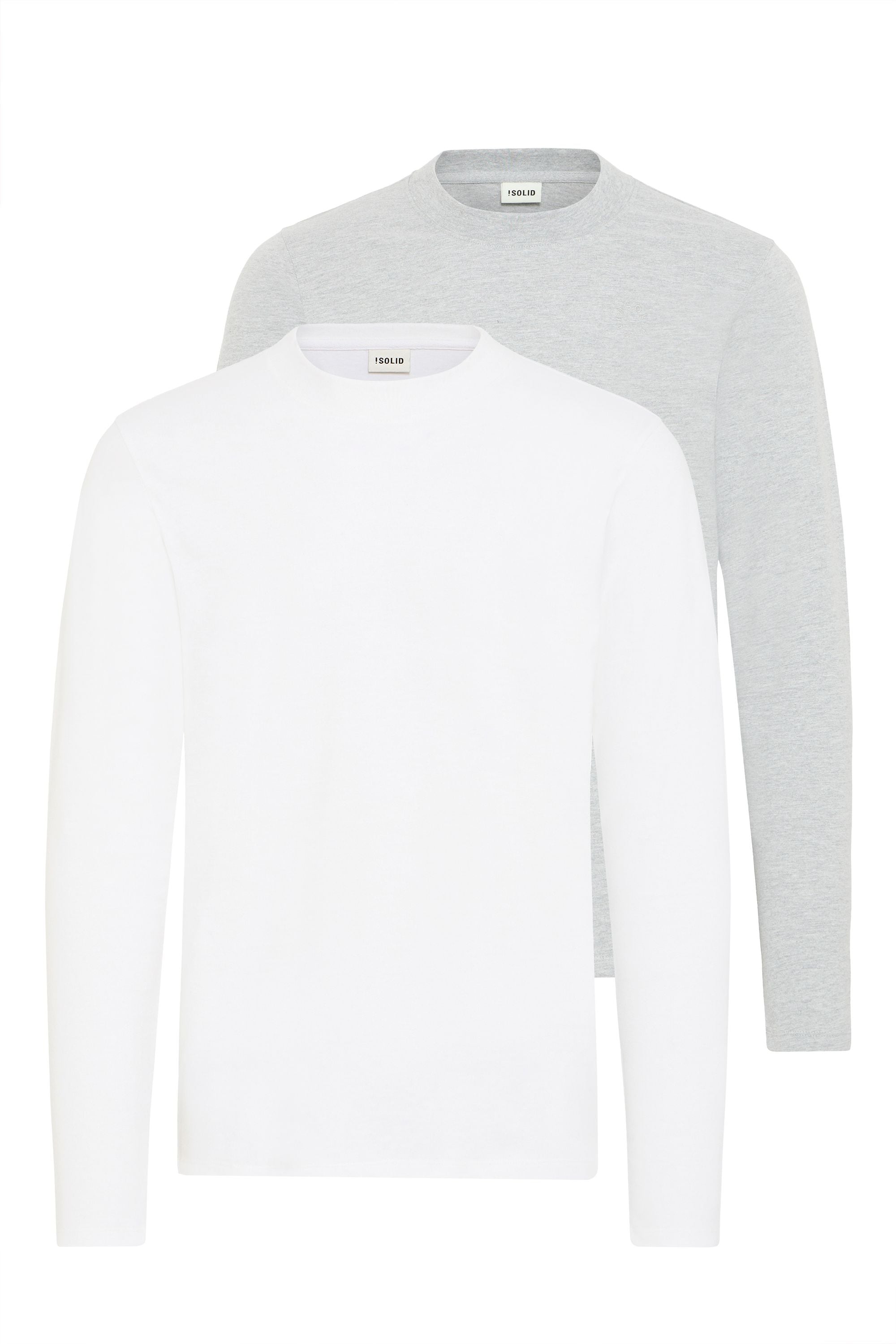 !solid Langarmshirt SOLID "Langarmshirt SDODATTEN", Herren, Gr. 3XL, weiß (weiß, lgm), Obermaterial: 50% Baumwolle CO. 50% Polyester PES., Shirts Langarmshirt