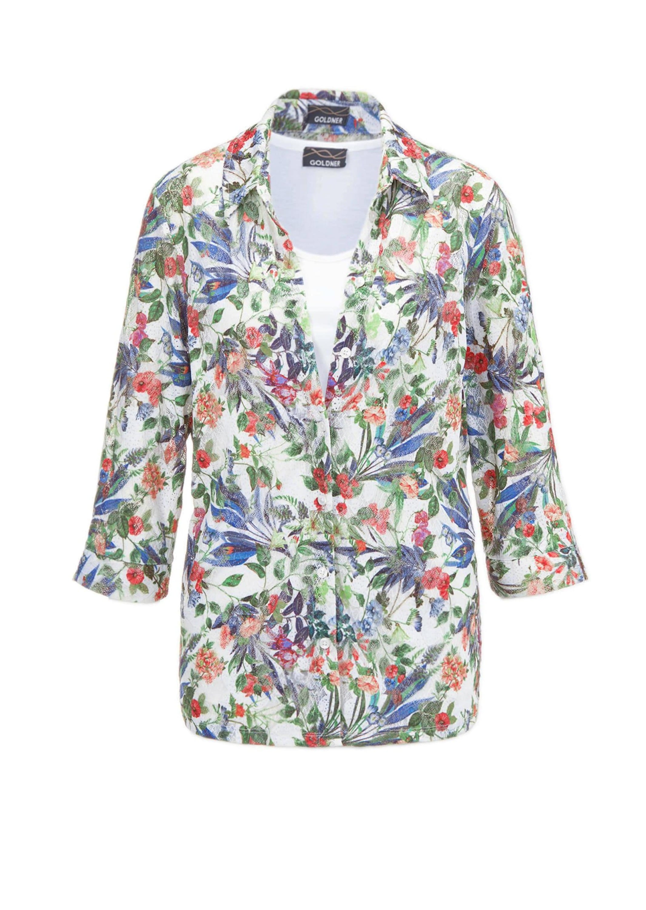 GOLDNER Klassische Bluse "Elegantes Blusenset mit Blumenmuster" Ohne