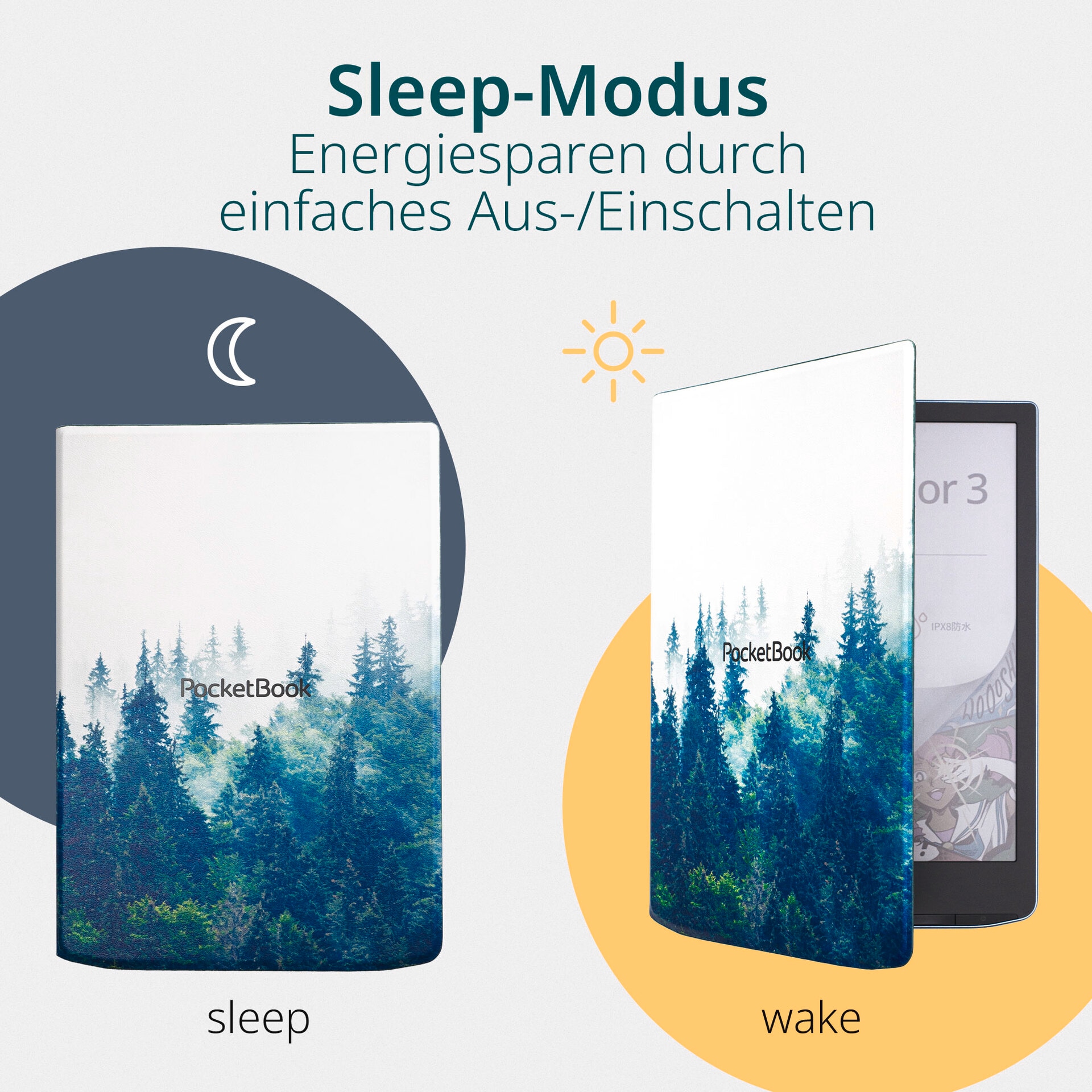 PocketBook E-Reader-Hülle »Flip Cover 7,8 für InkPad 4, InkPad Color 2 & InkPad Color 3«, 19,8 cm (7,8 Zoll), Backcover, Schutzhülle, Book Cover, Case, Schutzcase, stoßfest