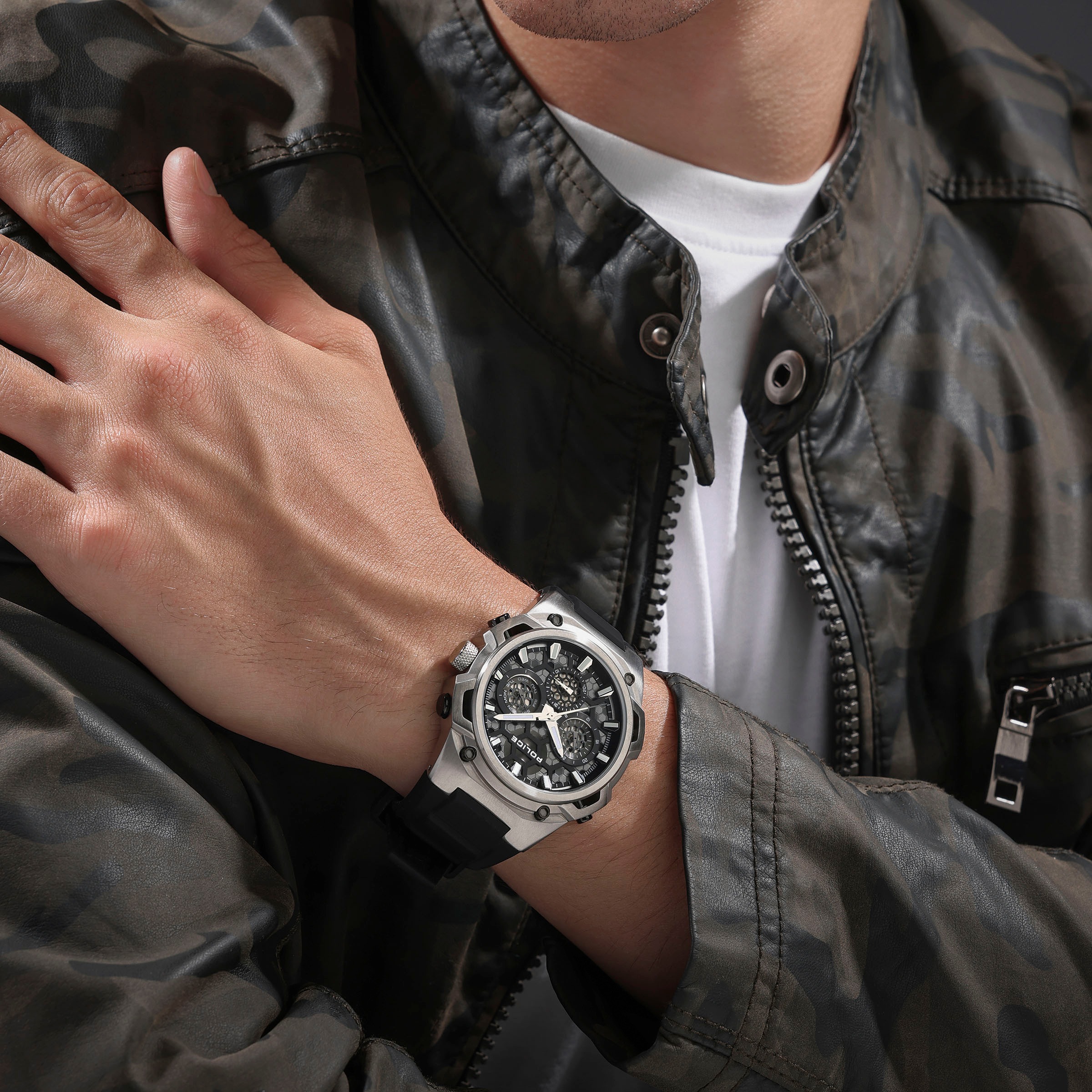 Police Multifunktionsuhr »CHALLANGER«, Quarzuhr, Armbanduhr, Herrenuhr, Silikonarmband, analog