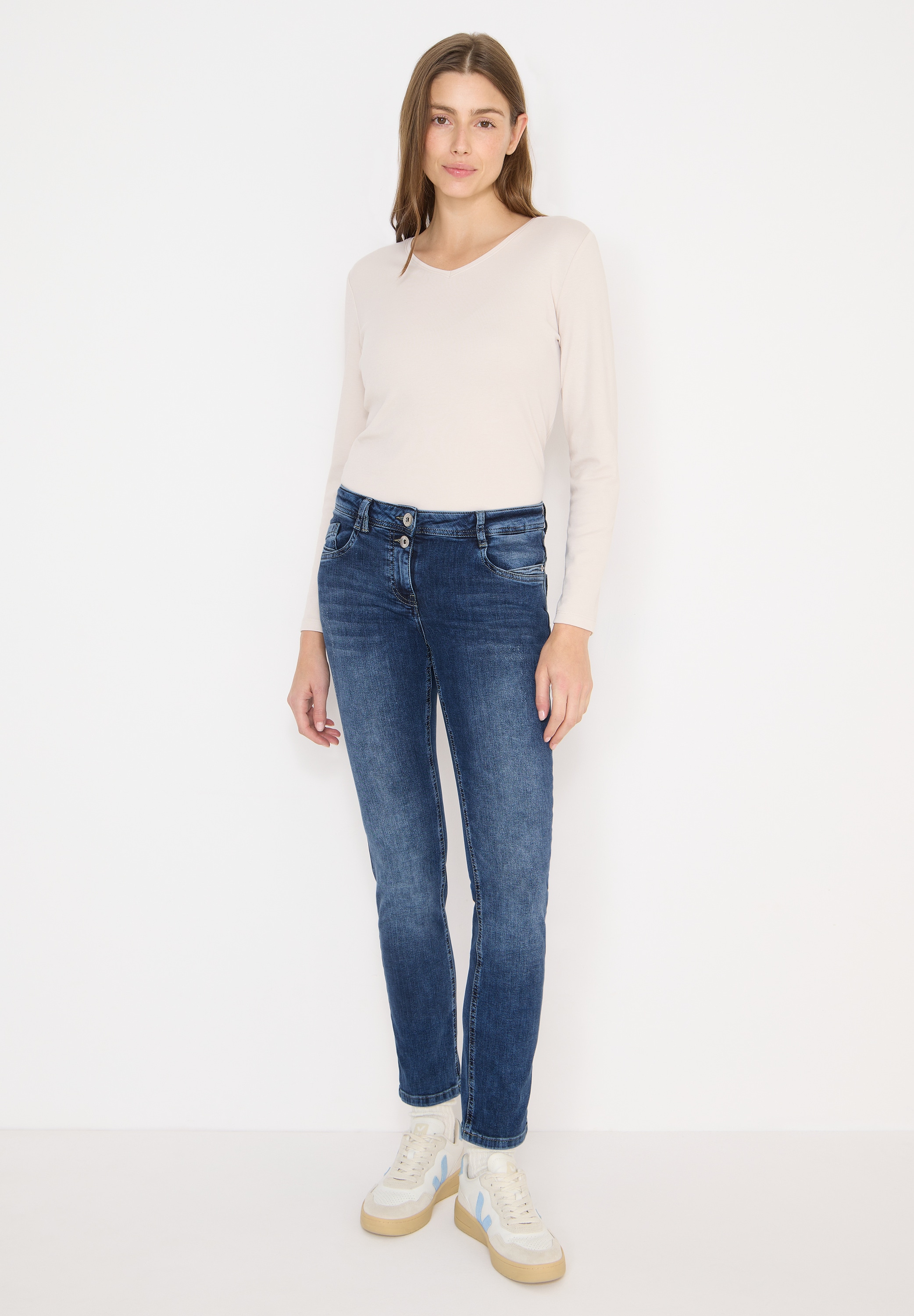 Cecil Slim-fit-Jeans Middle Waist