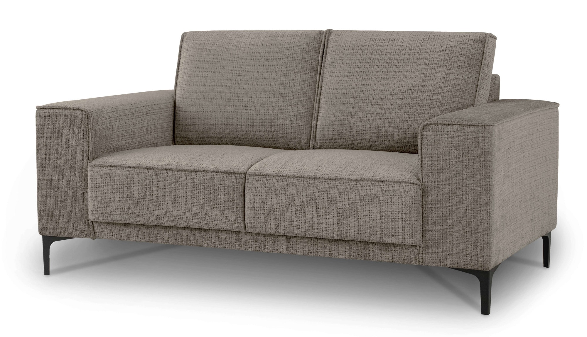 Places of Style 2-Sitzer »Kompaktsofa Oland, Struktur, Flachgewebe, Luxus-Microfaser, Boucle«, 164 cm, Wellenunterfederung, Skandi-Design, Metallfüße