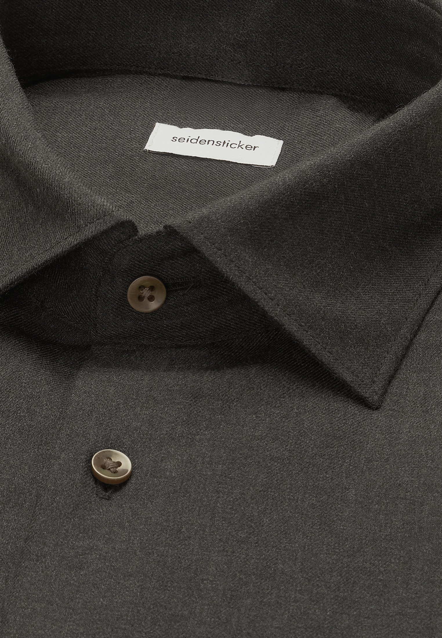 seidensticker Flanellhemd »Schwarze Rose« Regular 1/1 Extra lang Kentkragen Uni