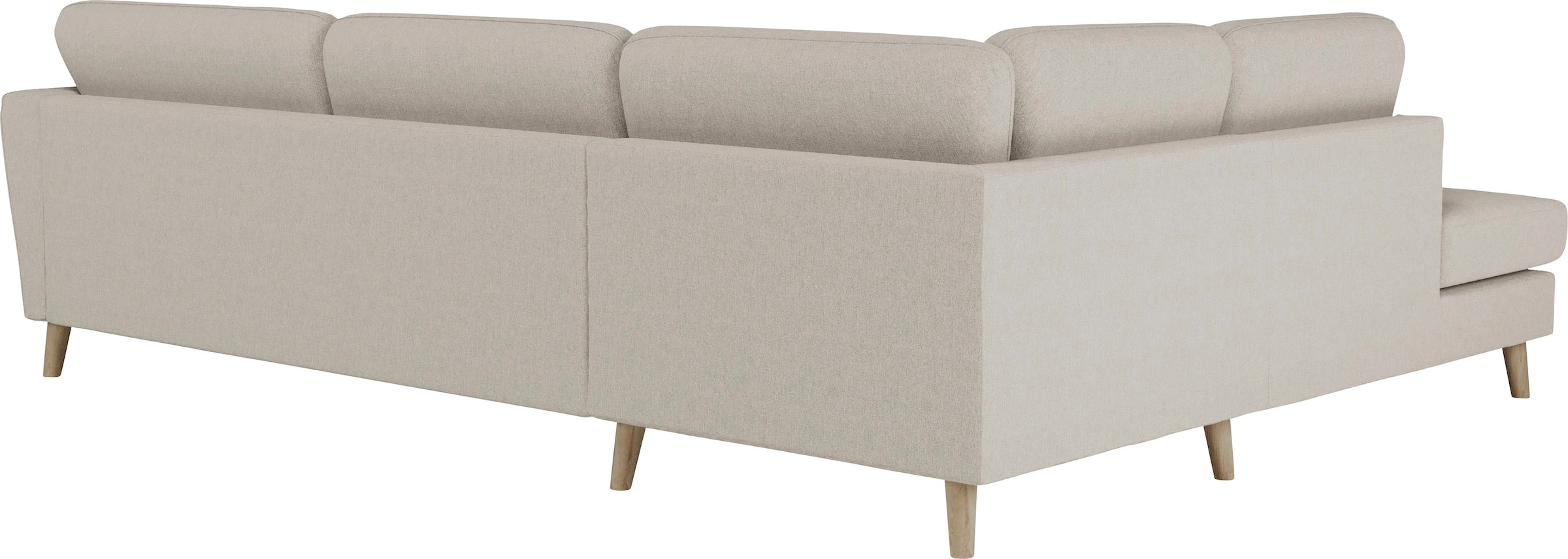Home affaire Ecksofa »MARSEILLE 278/202 cm, L-Form, Ottom. rechts/links«, Massivholzbeine aus Eiche, in verschieden Bezügen und Farbvarianten