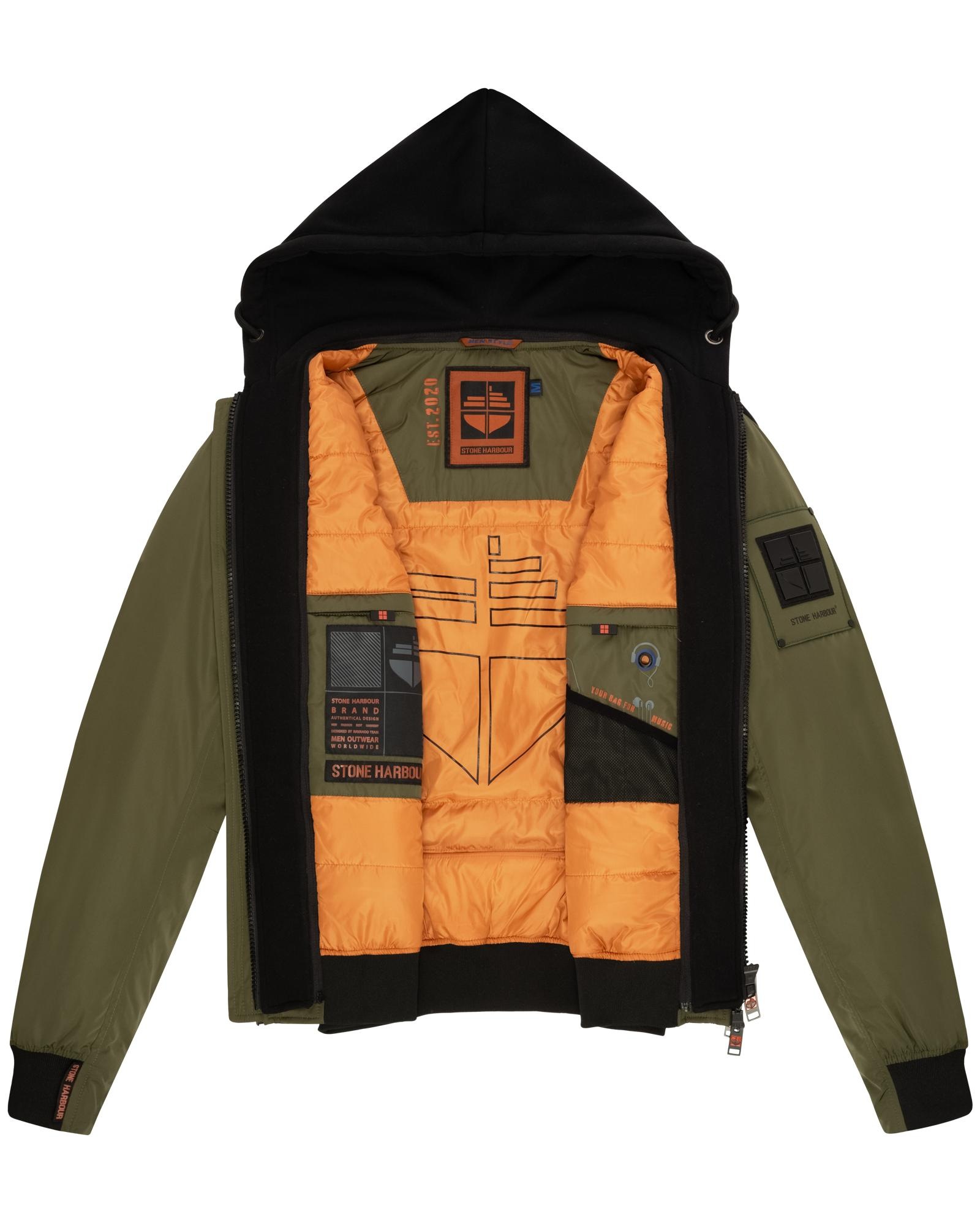 Stone Harbour Bomberjacke »Hoobo«, mit Kapuze, Stylische Herren Fliegerjacke mit abnehmbarer Innenjacke