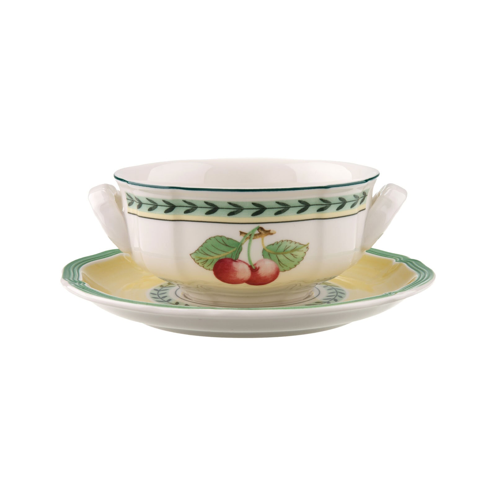 Villeroy & Boch Tasse "Suppentasse mit Untertasse French Garden Fleurence 240 ml bunt" Spülmaschinengeeignet, Mikrowellenfest