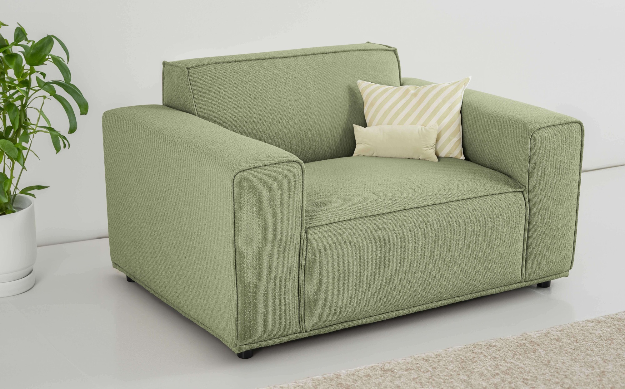 Home affaire Loveseat "Avelin, 1.5 Sitzer, 140 cm, Chenille, Struktur-Boucl günstig online kaufen