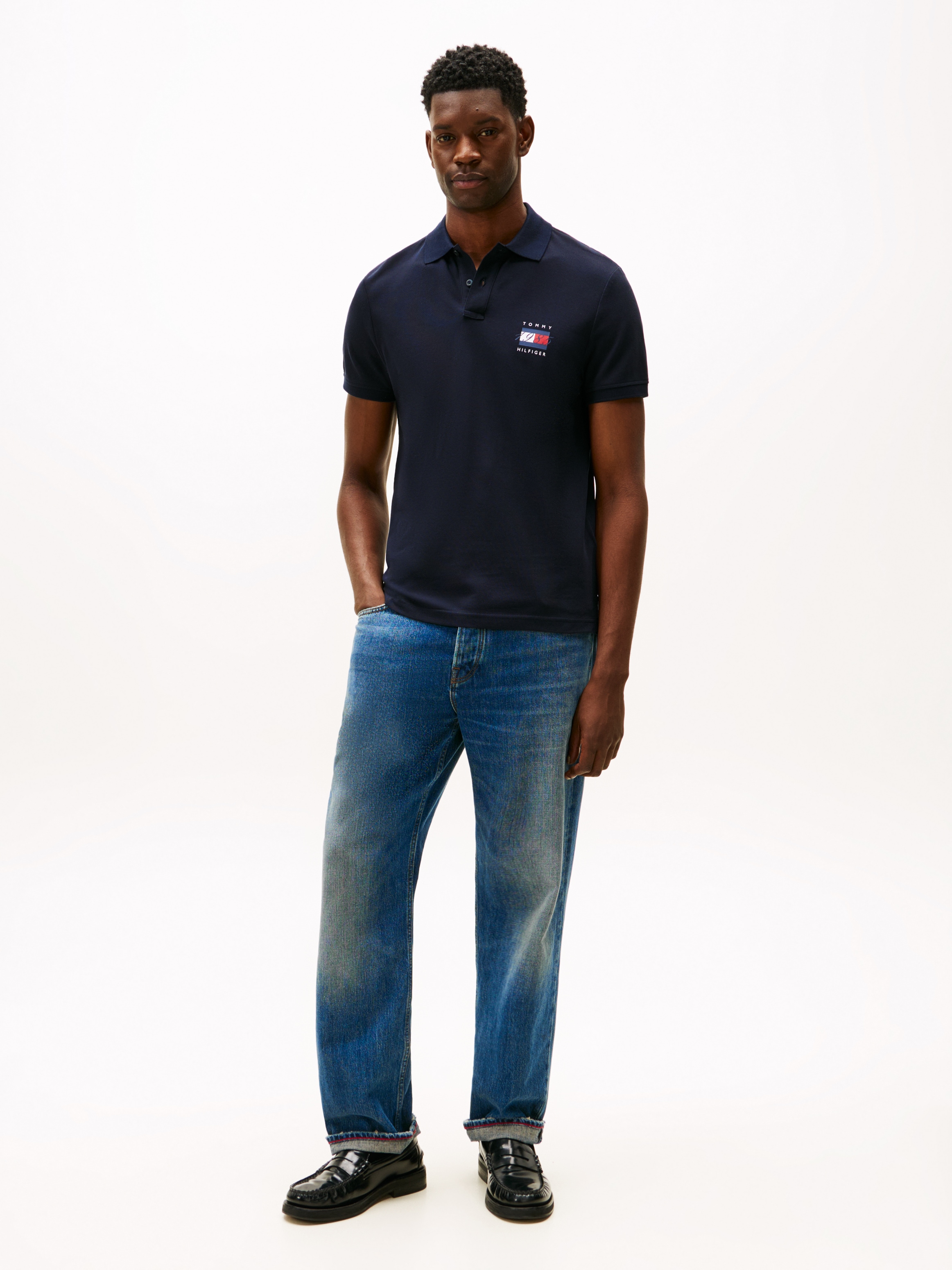 Tommy Hilfiger Poloshirt »FLAG GRAPHIC PIQUE« regular fit, Polokragen, Print