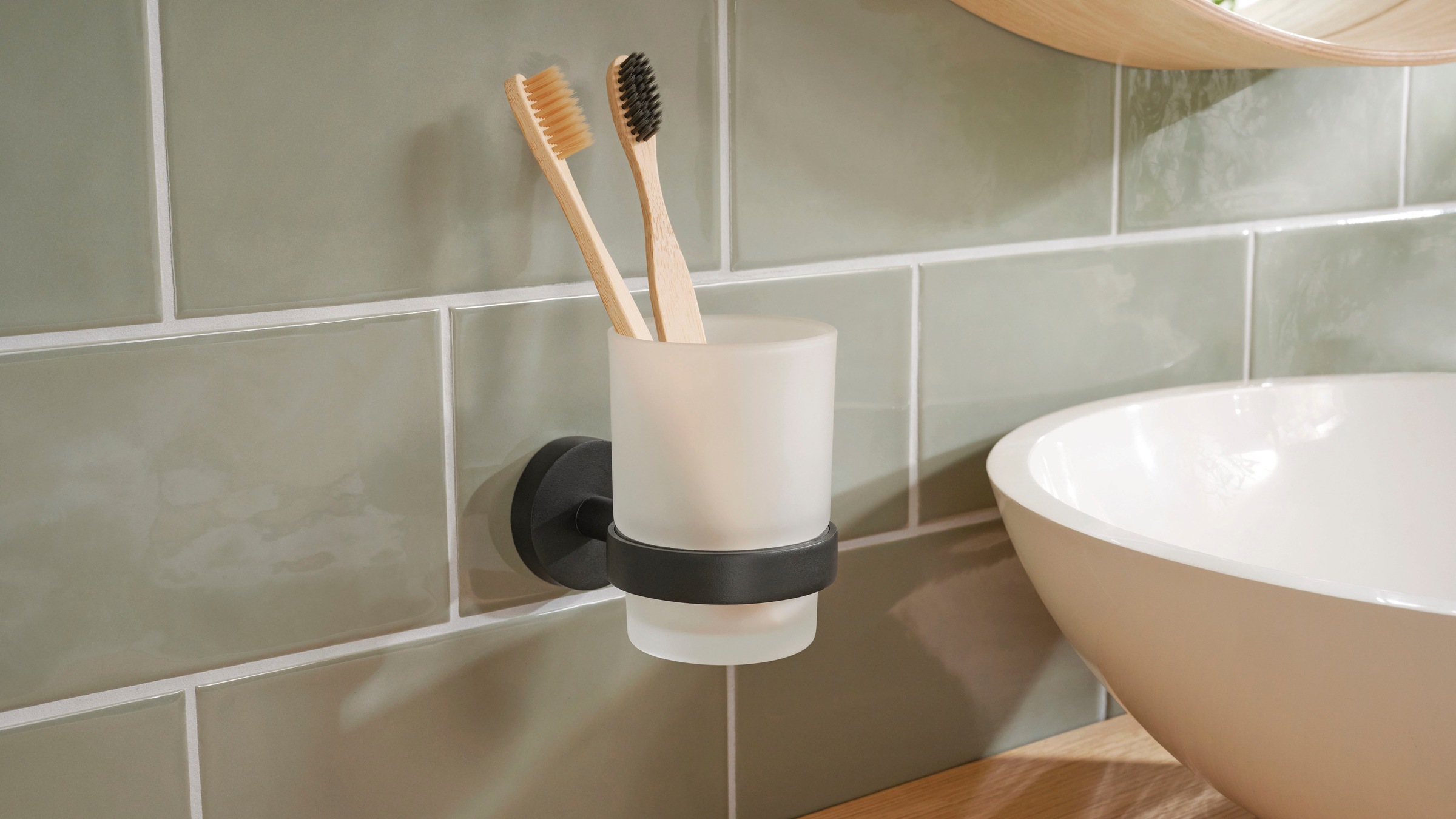 tesa Zahnputzbecher "MOON Zahnputzbecherhalter ohne Bohren - 9,6 cm : 7 cm günstig online kaufen