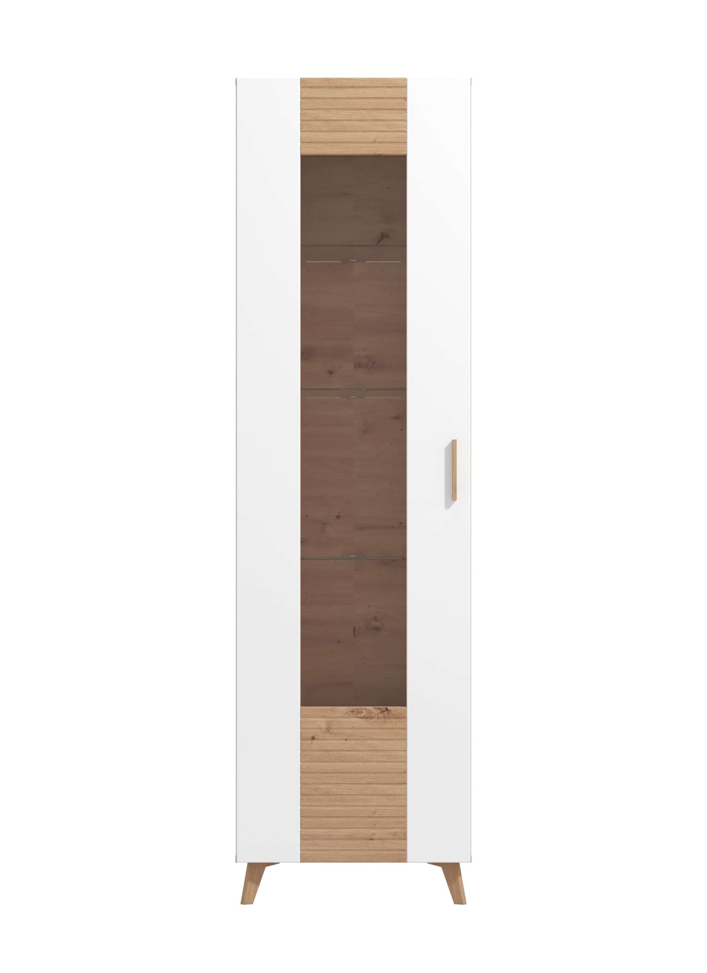 INOSIGN Wohnzimmer-Set »Bretagna Wohnwand, Mediawand, Anbauwand, TV-Wand, Breite 302 cm«, (Komplett-Set, 4 St.), Set besteht aus 2 Vitrinen, TV-Board und Wandregal, in Artisan Eiche