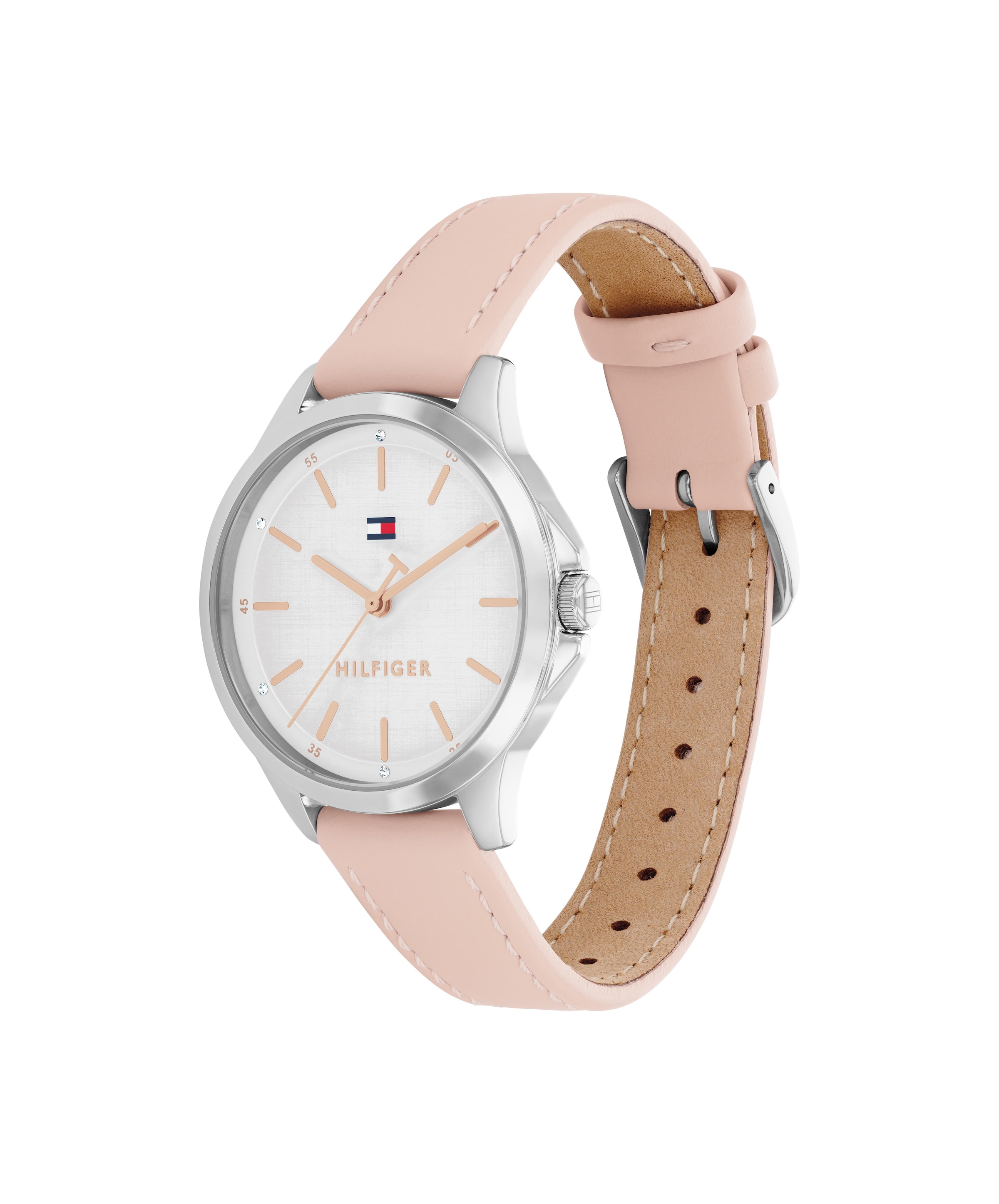 Tommy Hilfiger Quarzuhr »CHLOE« Armbanduhr, Damenuhr, Lederarmband, analog