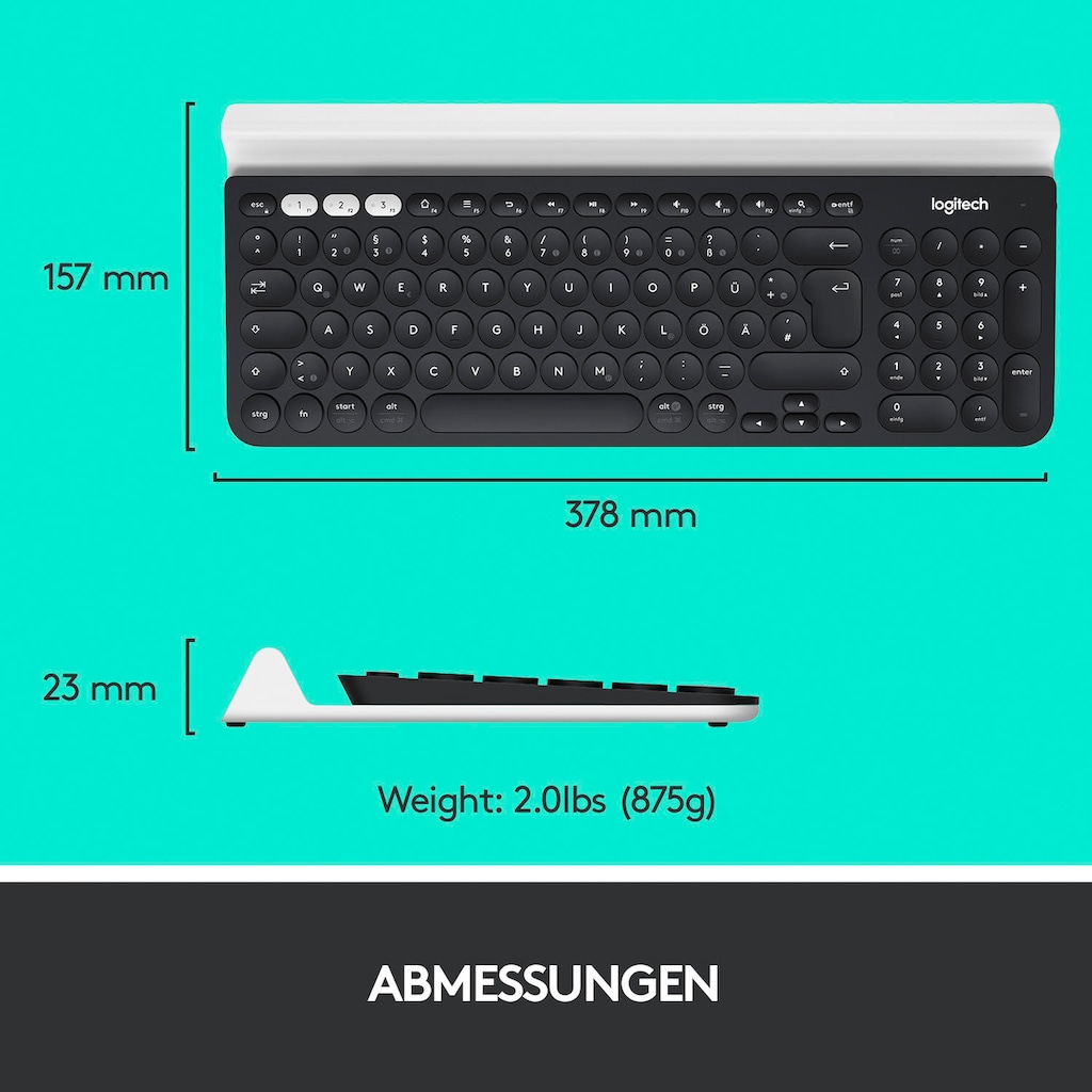 Logitech Wireless-Tastatur »K780 MULTI-DEVICE«, (Fn-Tasten-USB-Anschluss)