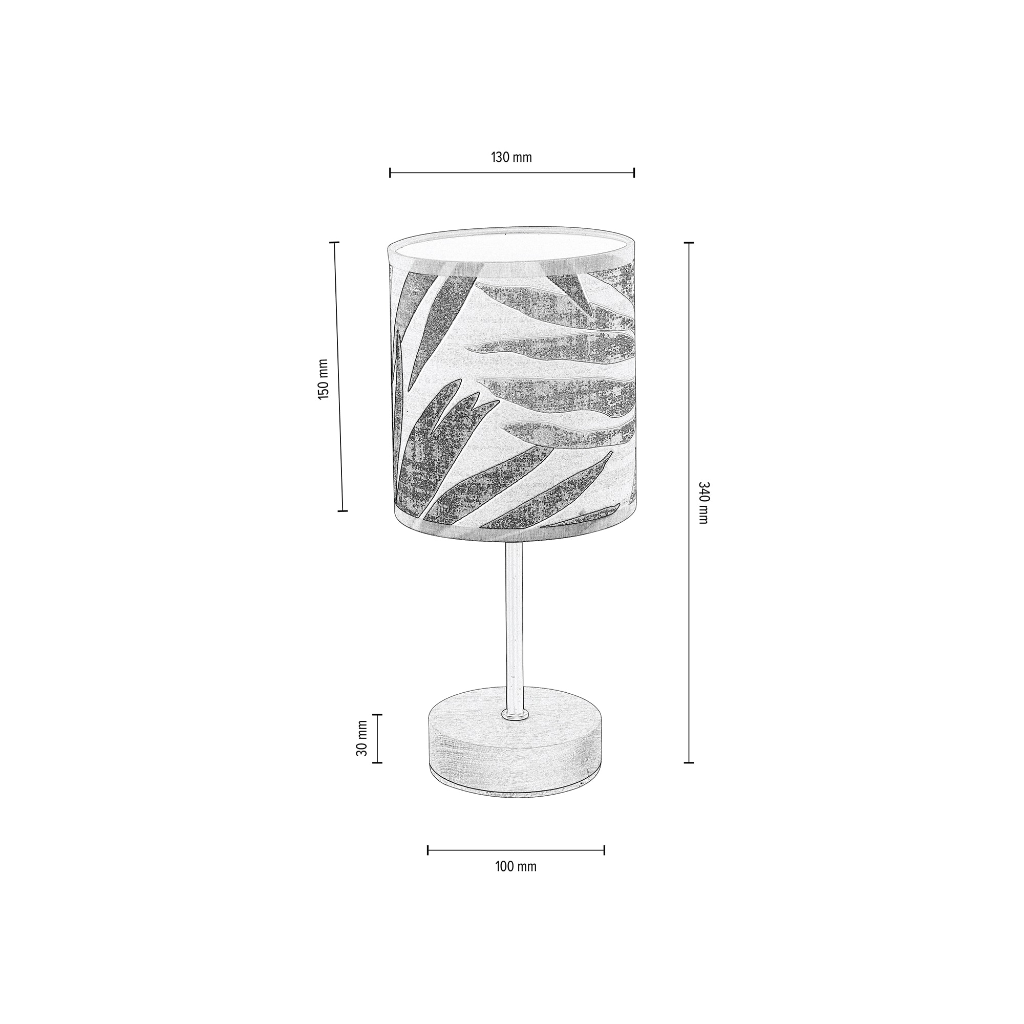 BRITOP LIGHTING Tischleuchte »HOJA«, 1 flammig, Leuchtmittel E27 | ohne Leuchtmittel, Schirm aus laminierter Tapete, Basis aus Eichenholz, FSC® zertifiziert