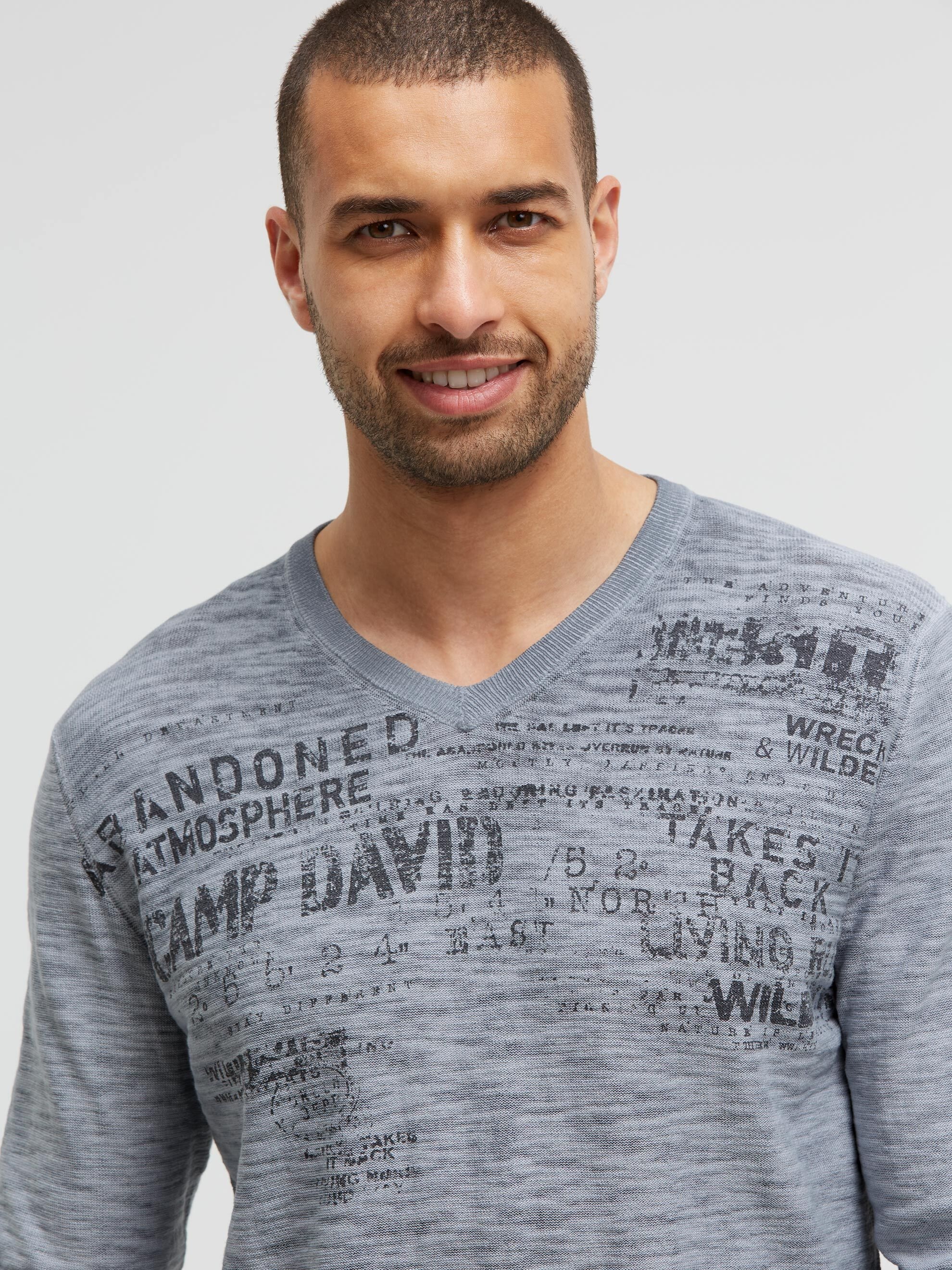 CAMP DAVID V-Ausschnitt-Pullover mit V-Ausschnitt