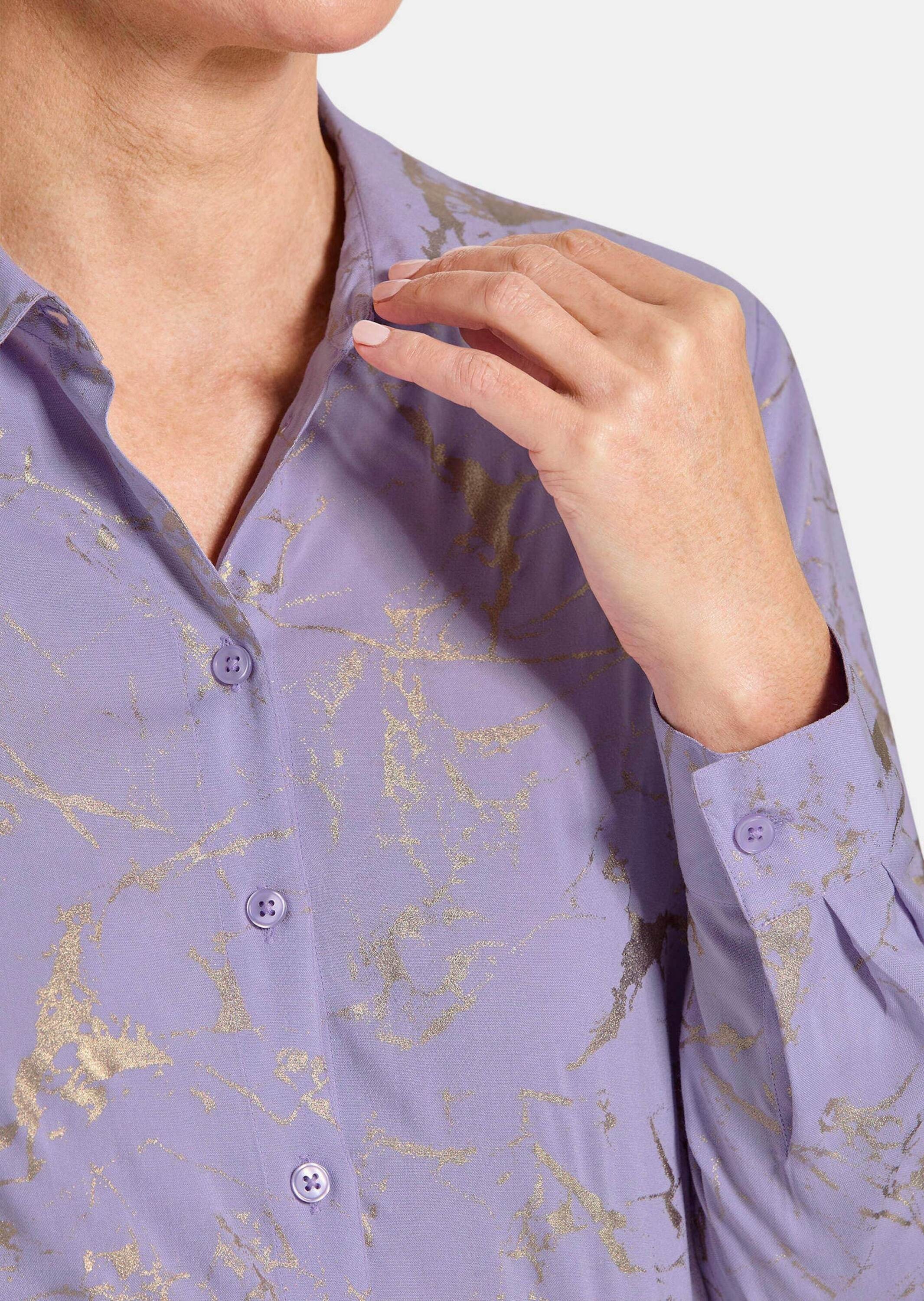 GOLDNER Hemdbluse »Hemdbluse mit Metallic Print«