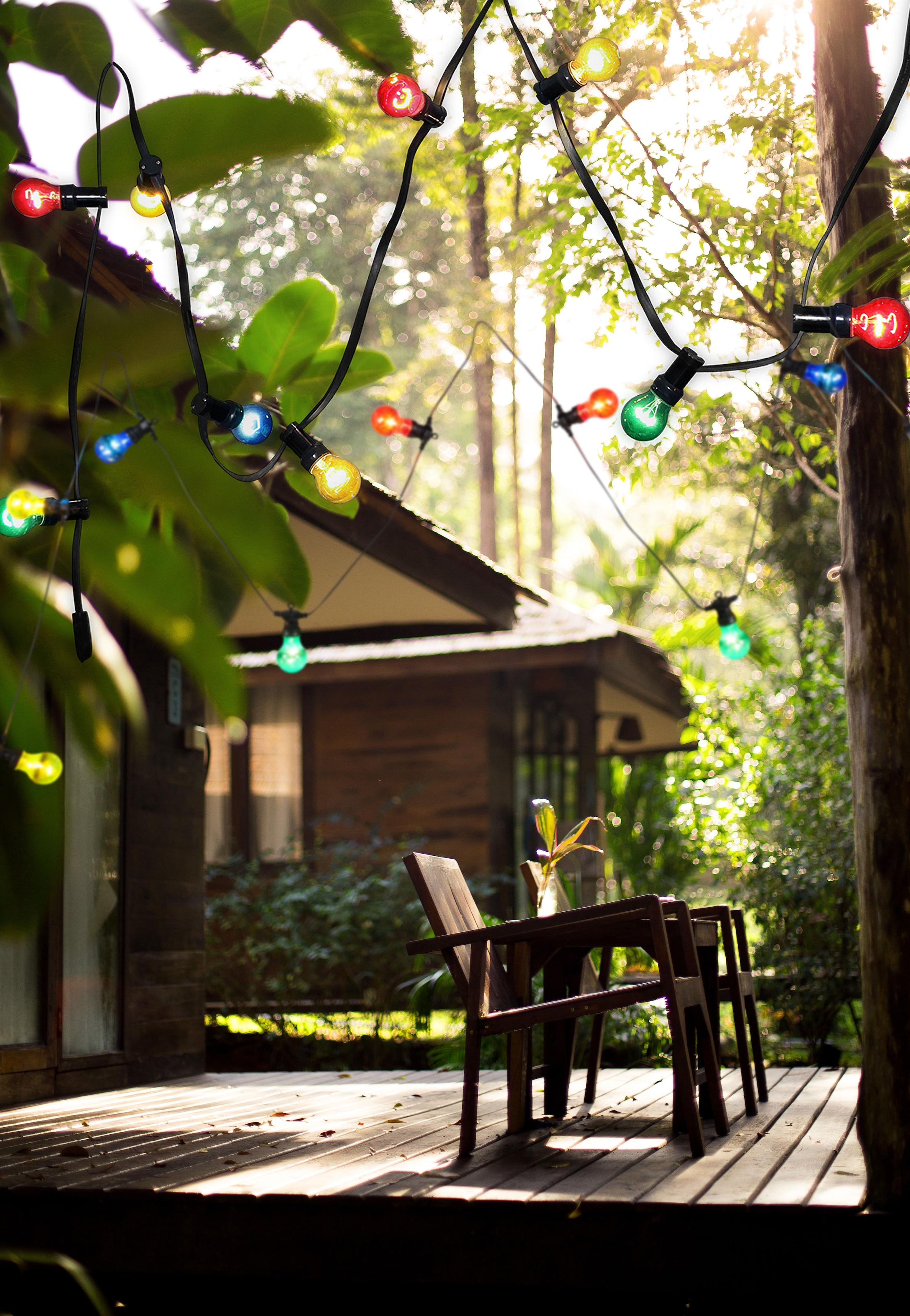 GLOBO LIGHTING LED-Lichterkette »NIRVANA«, Kette/bunt/IP44/Garten/Terrasse/Glas bunt/ LxBxH: 7500x60x146mm