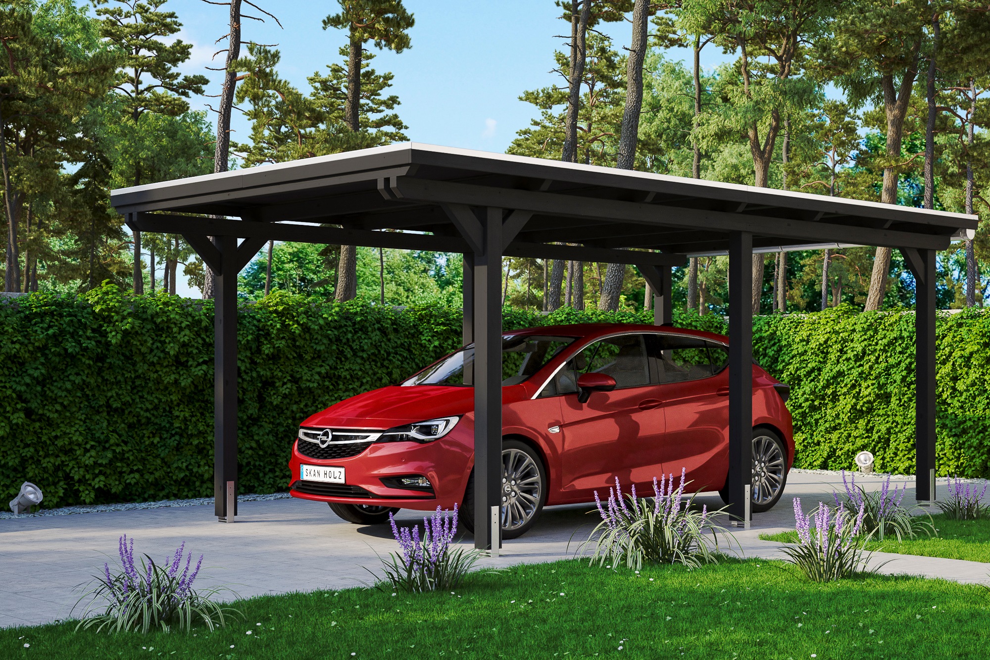 Skanholz Einzelcarport »Emsland«, 291 cm, Anthrazit