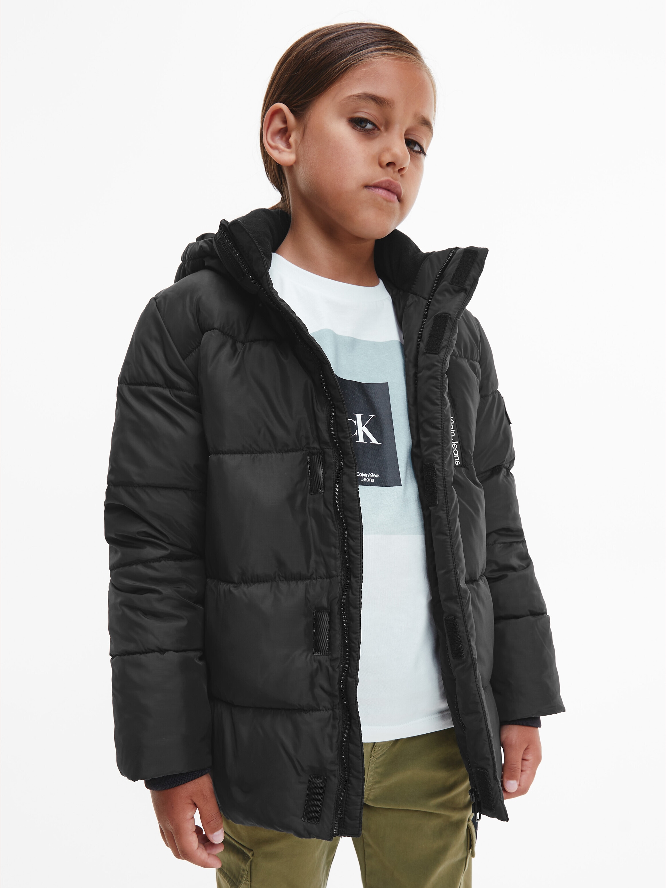 Calvin Klein Jeans Winterjacke »ESSENTIAL PUFFER JACKET«, mit Kapuze, für Kinder bis 16 Jahre und Calvin Klein Markenlabel