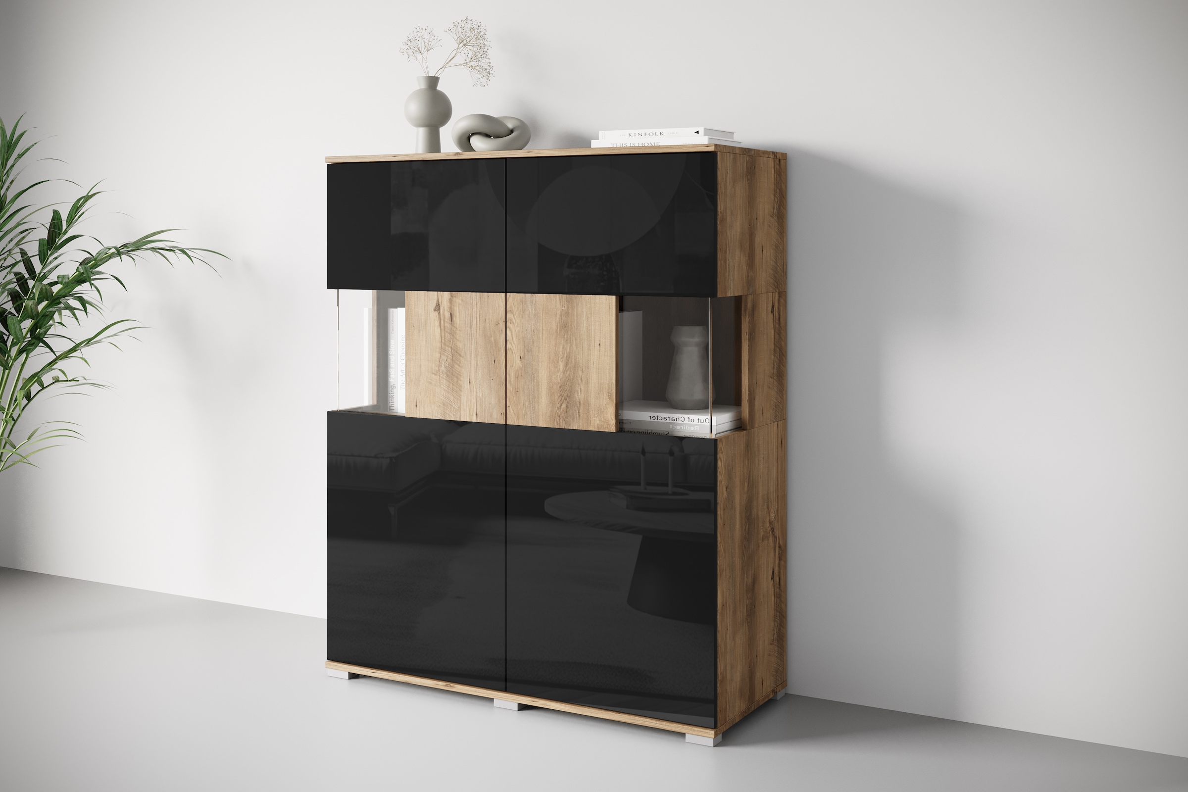 INOSIGN Highboard "Kenia", (1 St.), Modernes Highboard mit Glastüren, Breit günstig online kaufen