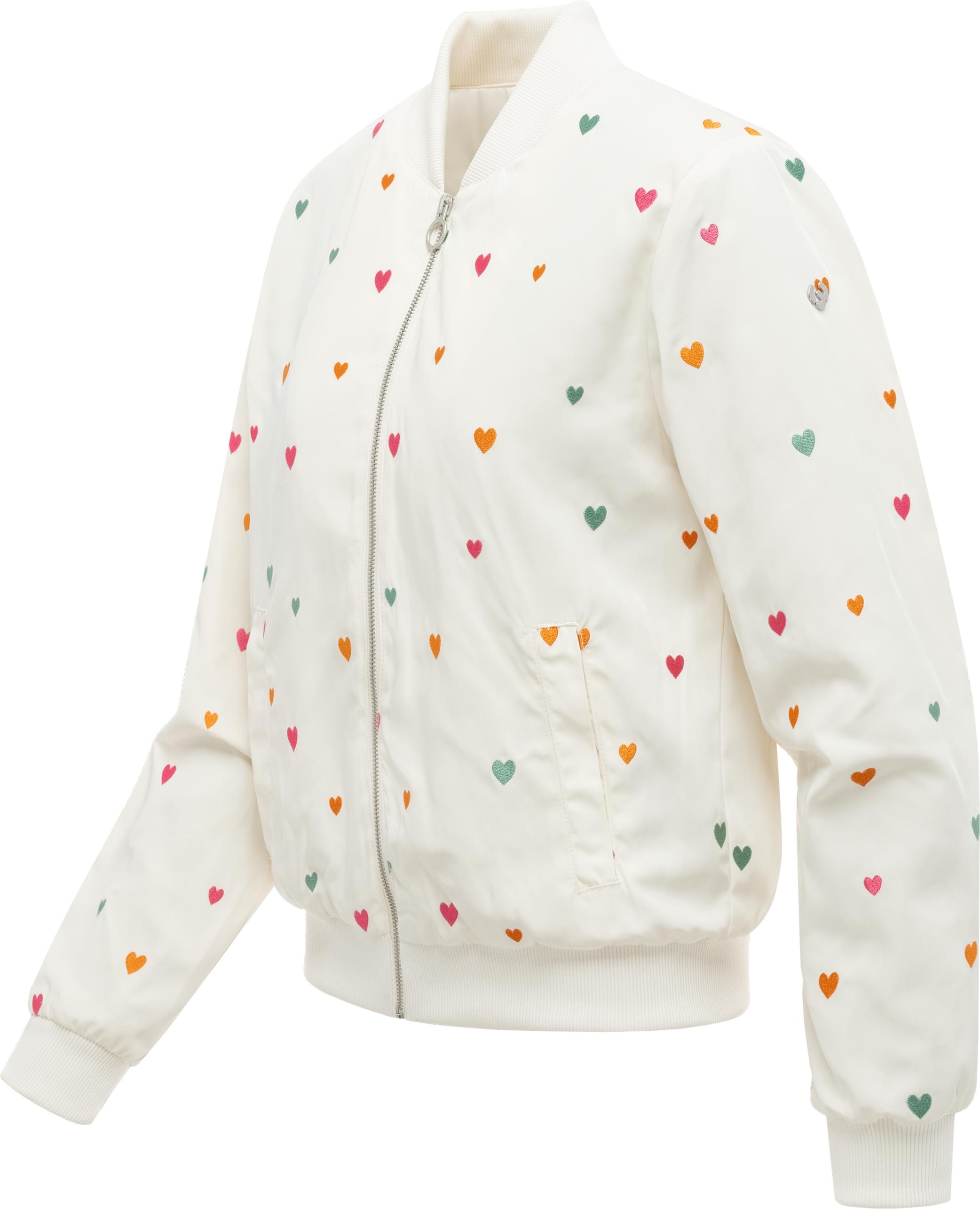 Ragwear Bomberjacke "Lunara Hearts" ohne Kapuze Blousonjacke mit verspielte günstig online kaufen