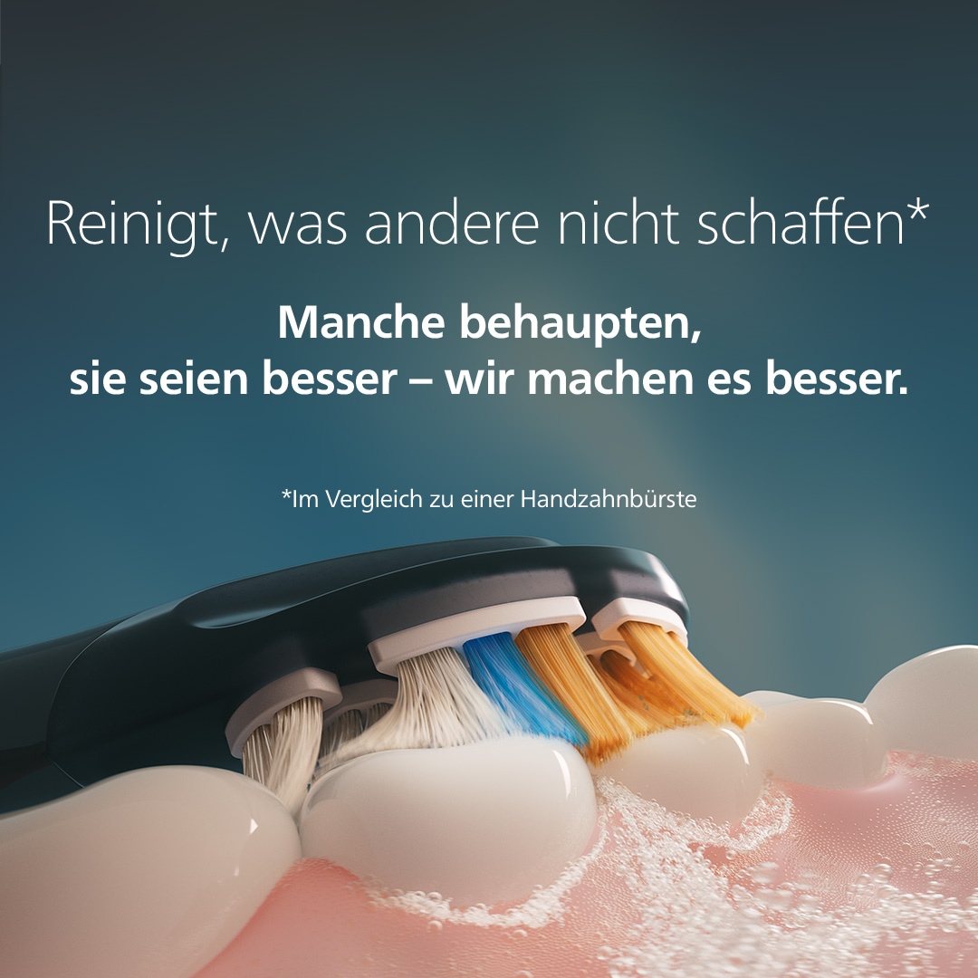 Philips Sonicare Elektrische Zahnbürste »DiamondClean 9000 HX9213« 1 Stk. Aufsteckbürsten mit Smart-Sensoren und 7 Putzprogrammen, inkl. Reiseladeetui