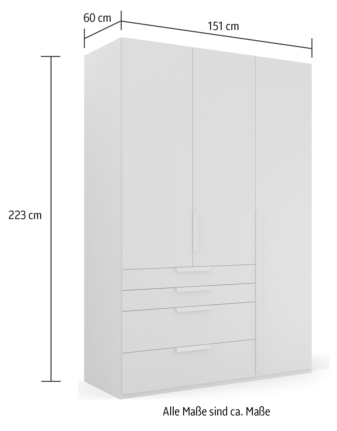 rauch Drehtürenschrank »Purisma«, mit Schubladen und umfangreichem Zubehör, mit Soft-Close-Funktion