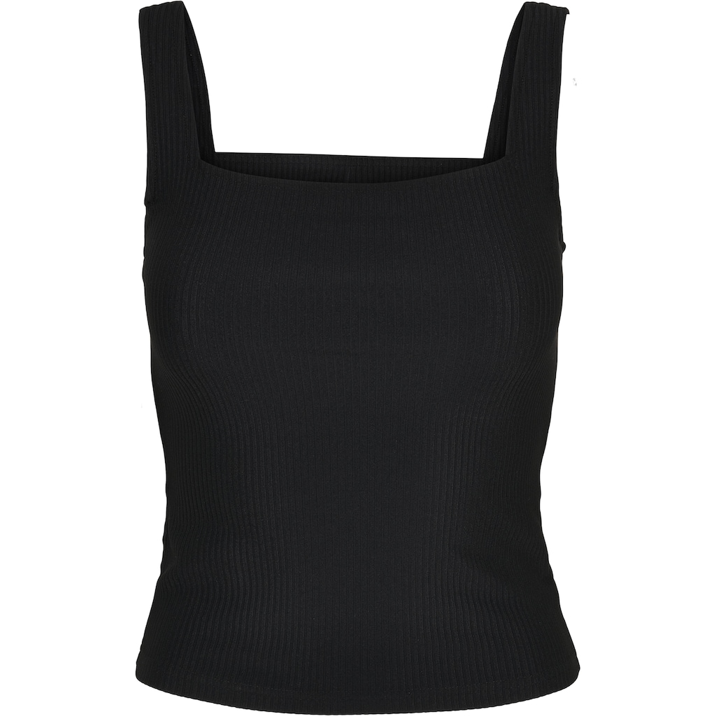 URBAN CLASSICS Muskelshirt »Urban Classics Damen Ladies Squard Neckline Rib Top«, (1 tlg.)